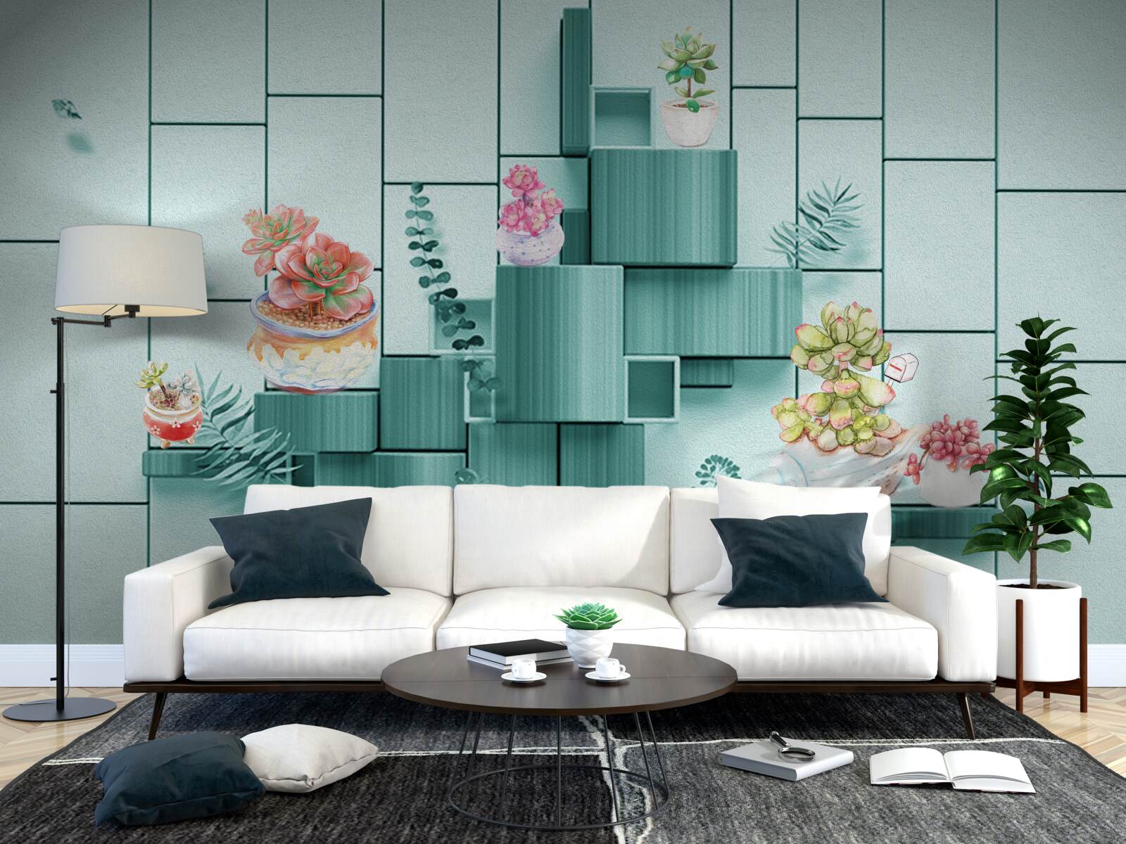 Fototapeta kvetináče s kvetmi a rastlinami