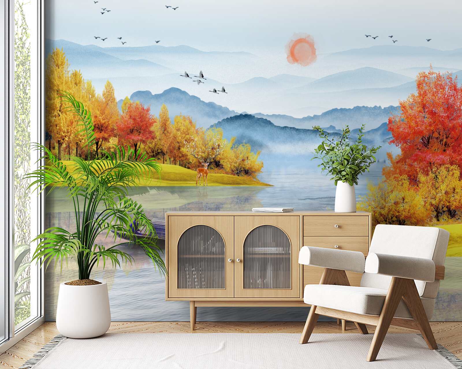 Fototapeta loď na horskej rieke