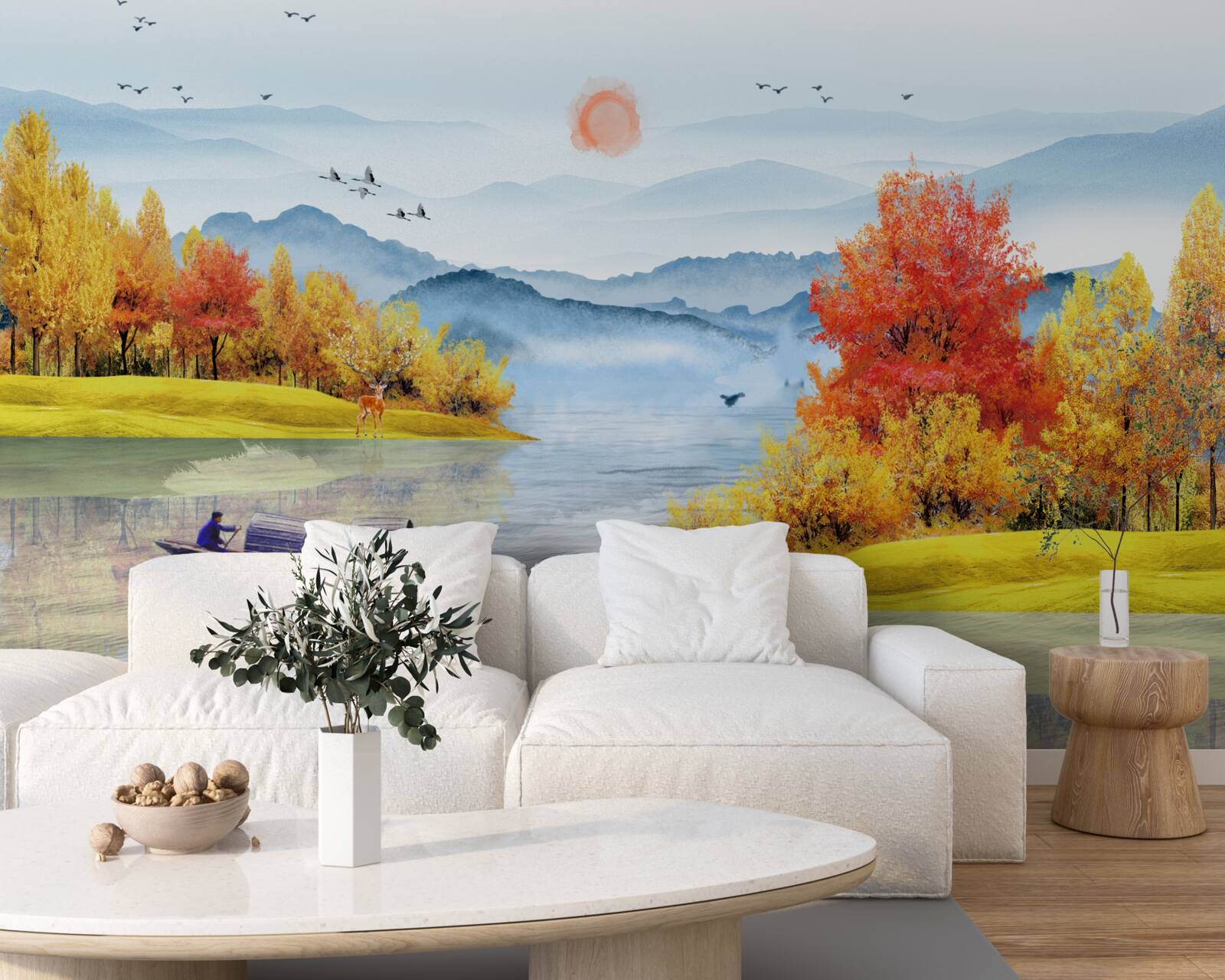 Fototapeta loď na horskej rieke