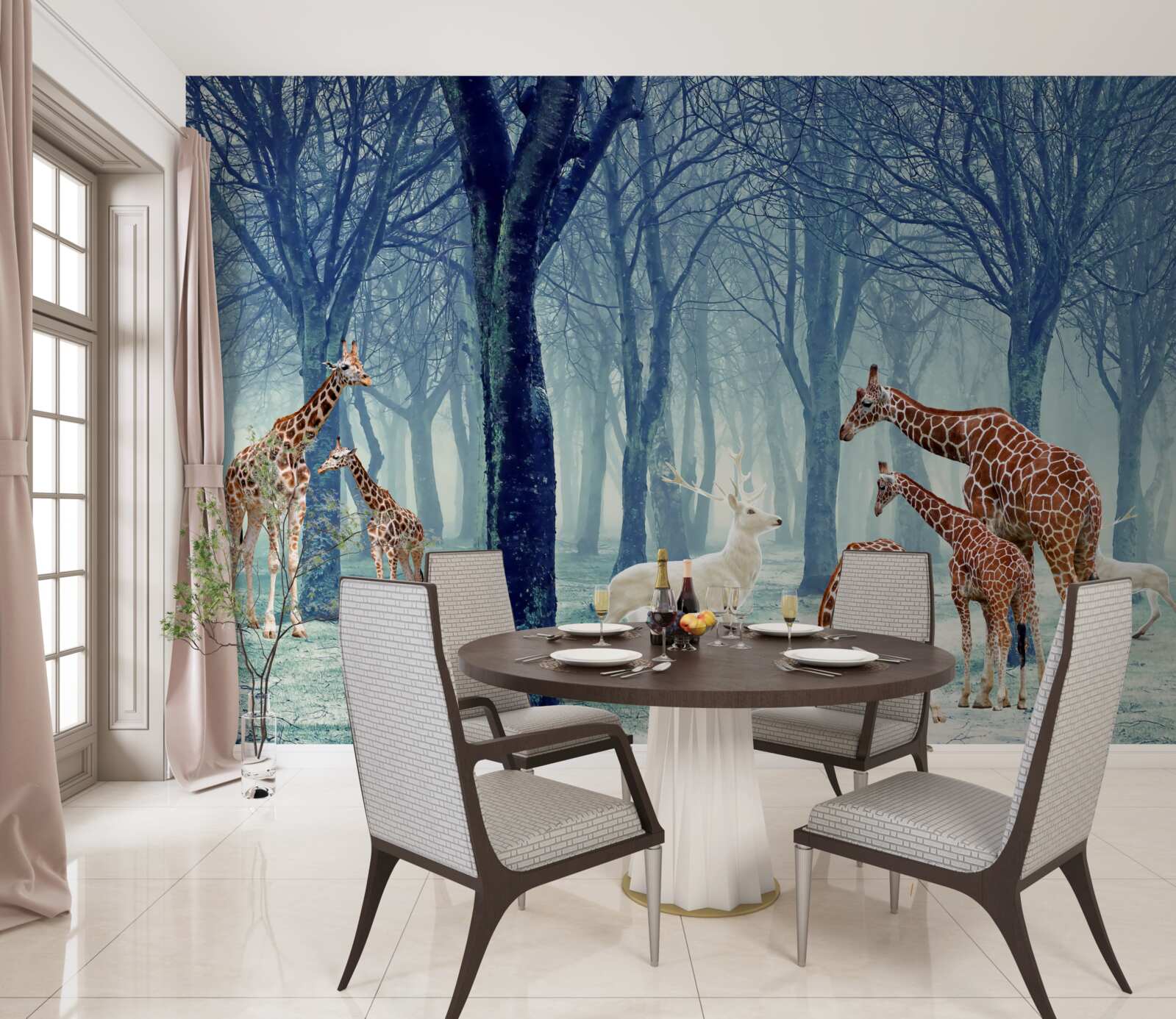 Fototapeta Žirafy spoznajú nového priateľa