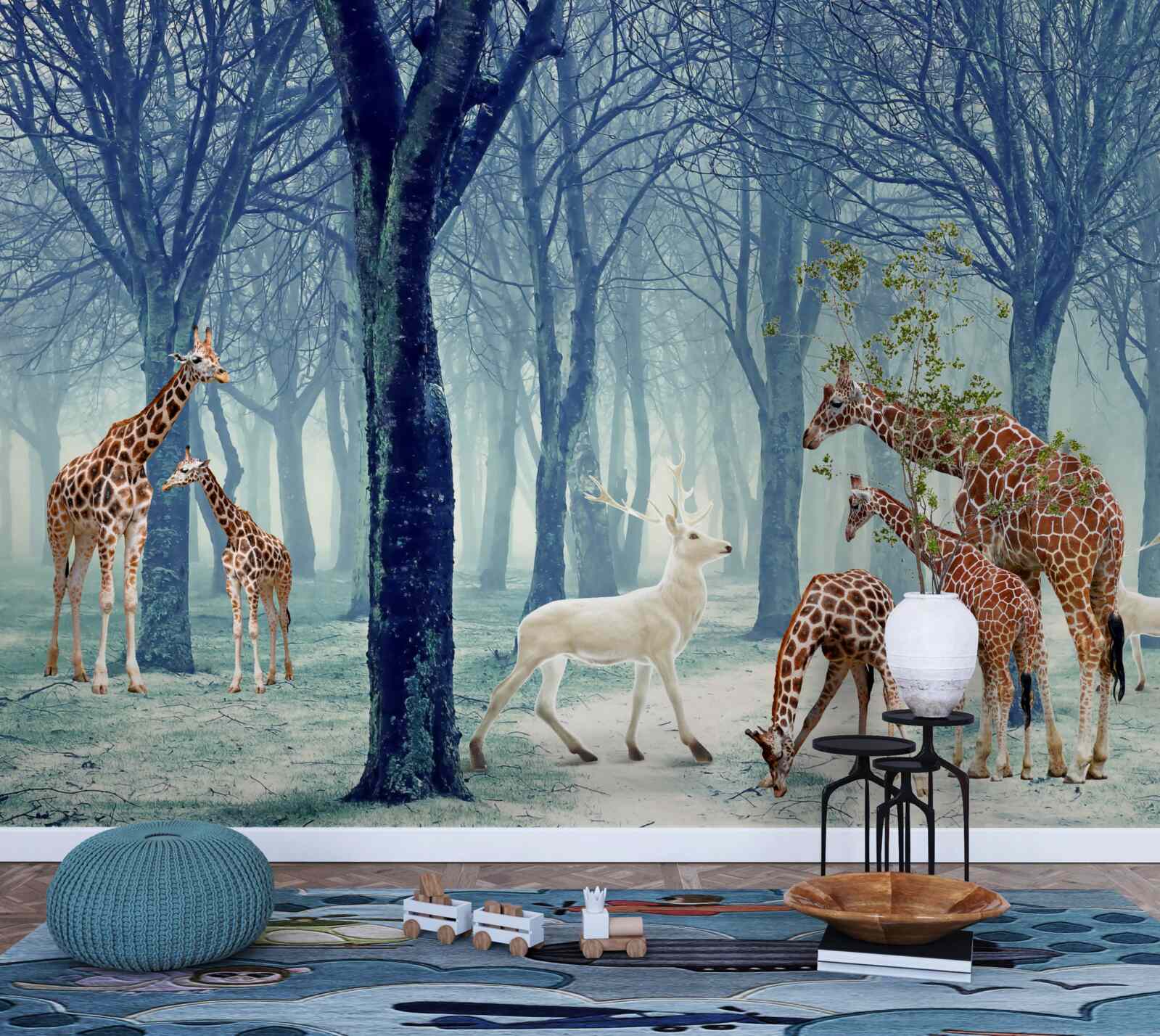 Fototapeta Žirafy spoznajú nového priateľa