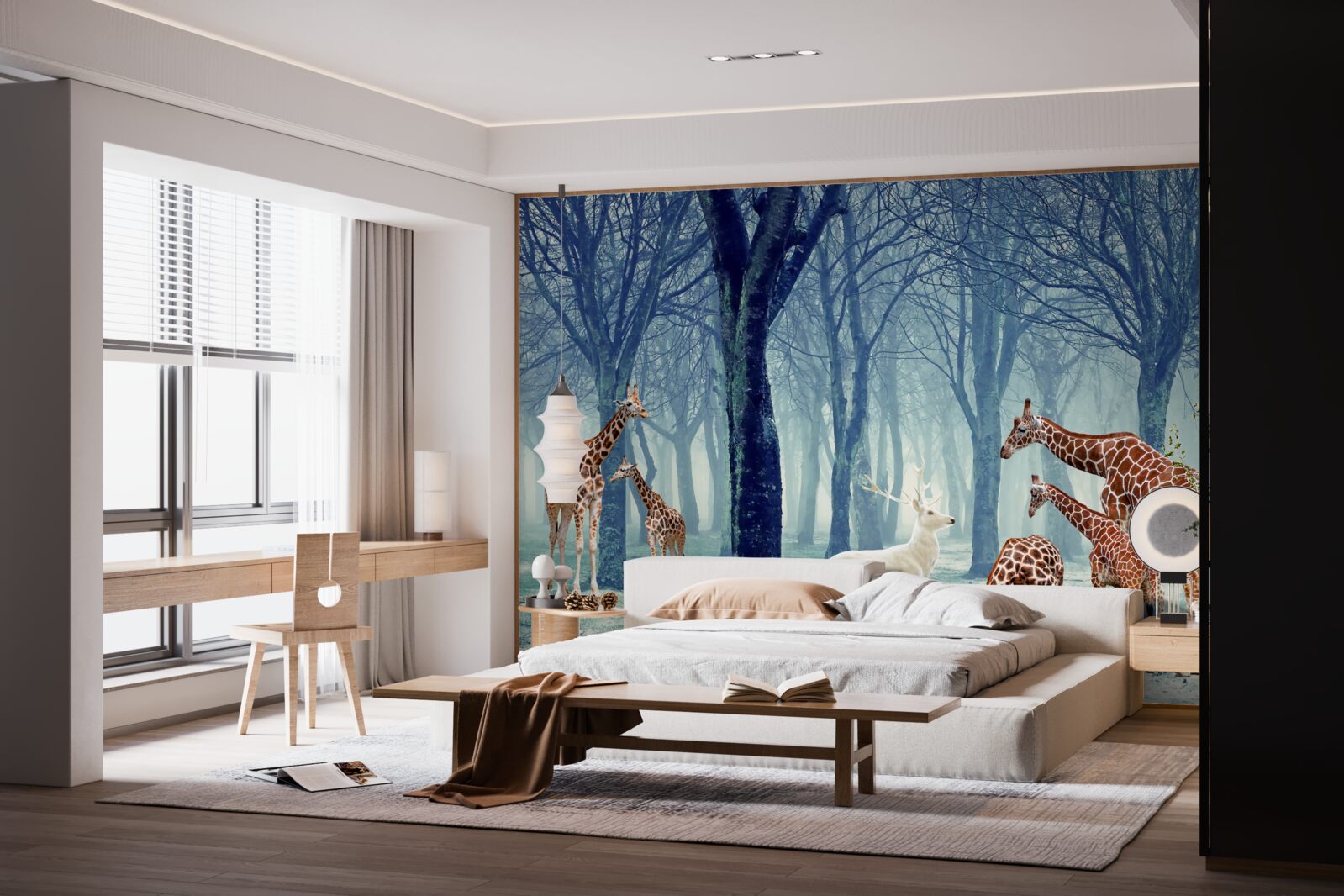 Fototapeta Žirafy spoznajú nového priateľa