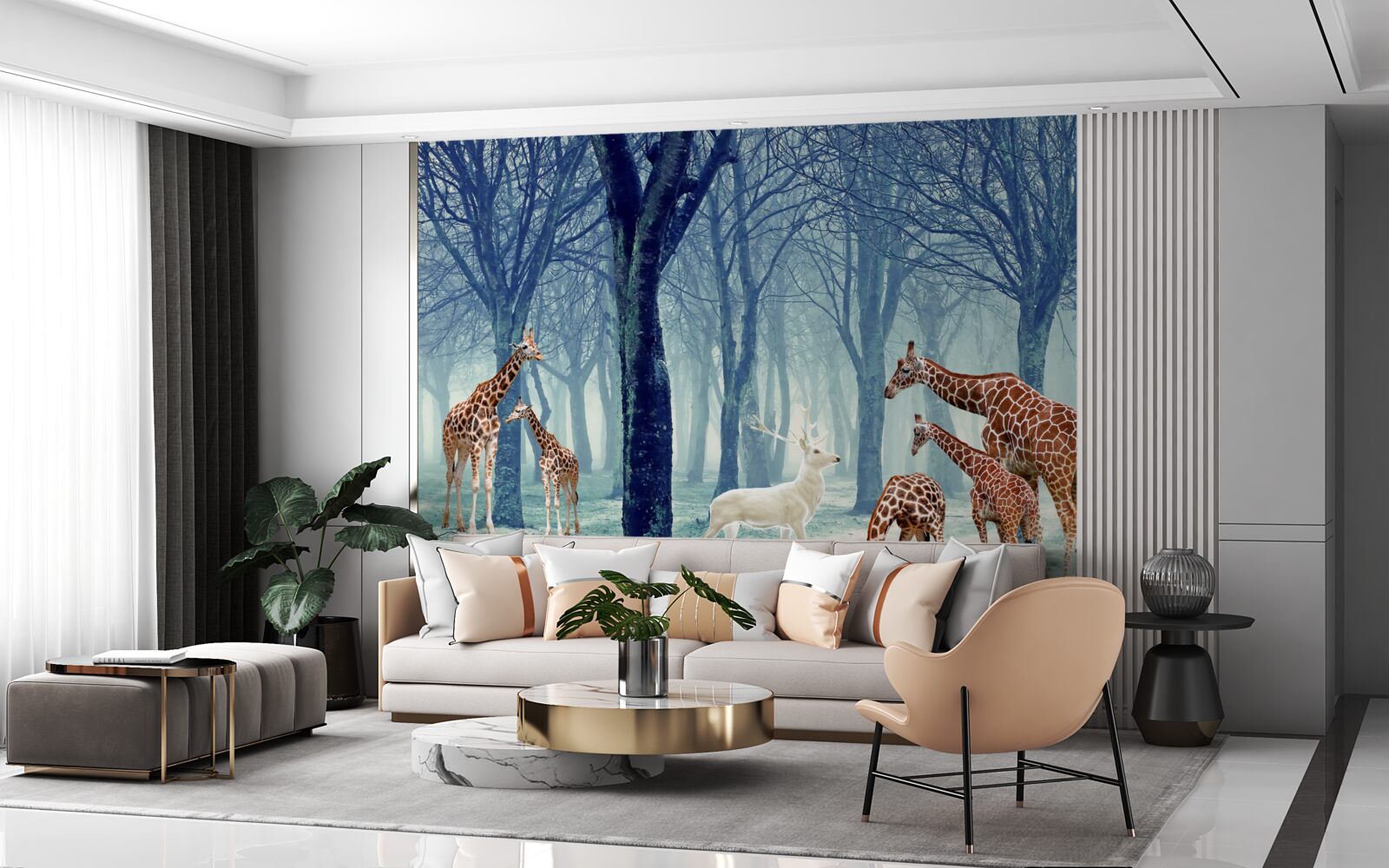 Fototapeta Žirafy spoznajú nového priateľa