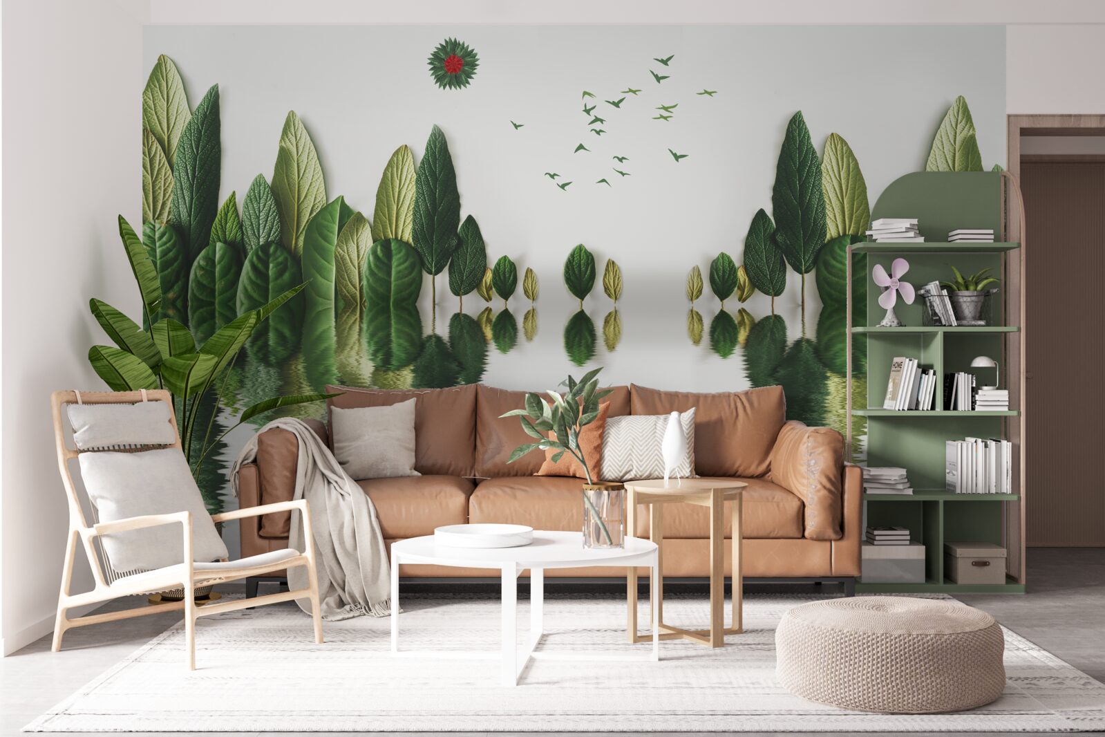 Fototapeta odraz lesa pokrytého listami vo vodnom zrkadle