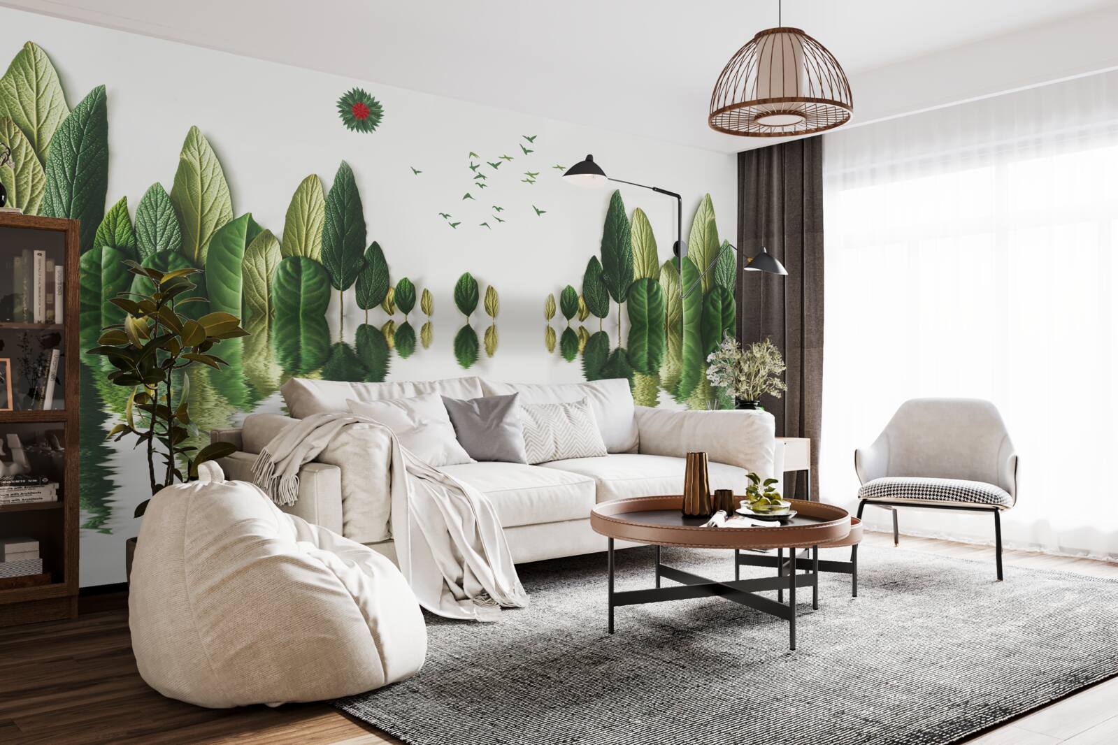 Fototapeta odraz lesa pokrytého listami vo vodnom zrkadle