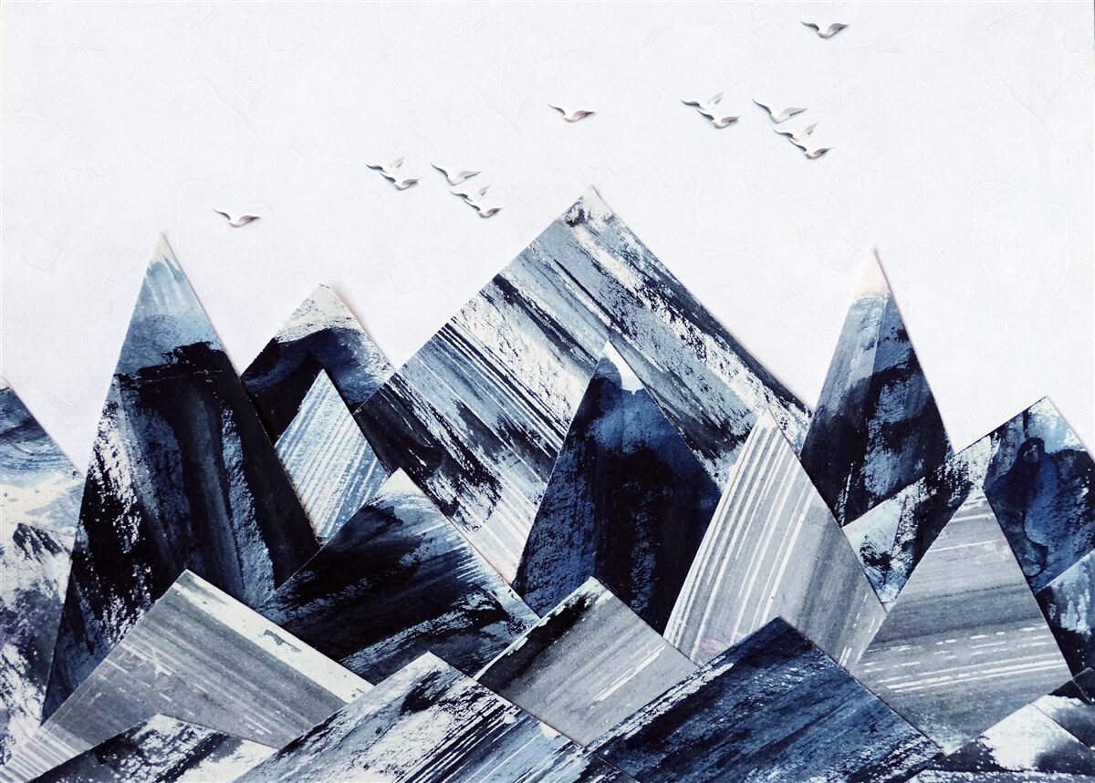 Fototapeta vrchol hory pod krídlami vtákov