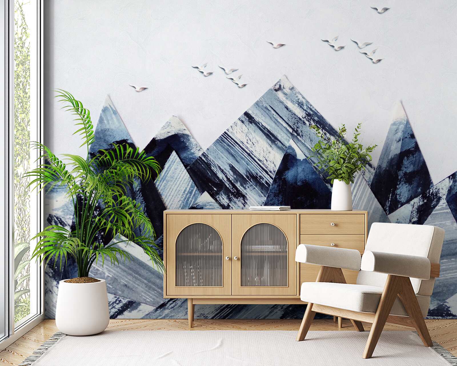 Fototapeta vrchol hory pod krídlami vtákov