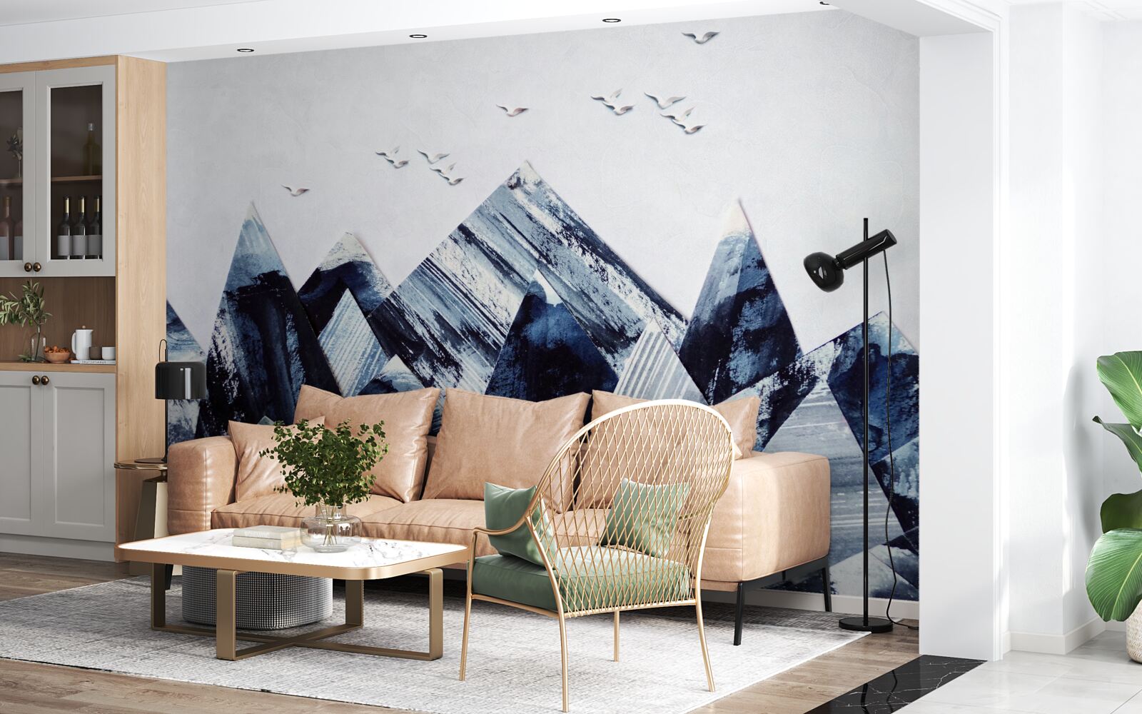 Fototapeta vrchol hory pod krídlami vtákov