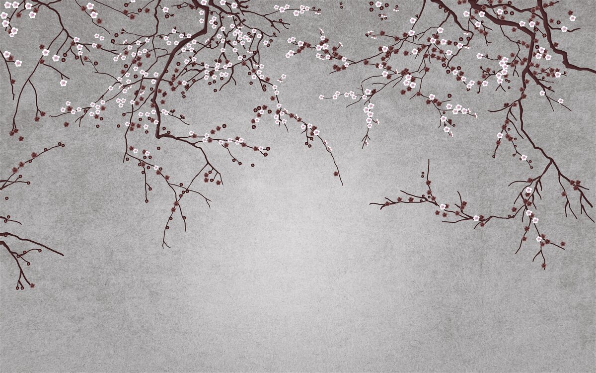 Fototapeta Konáre stromu sú posiate drobnými kvietkami