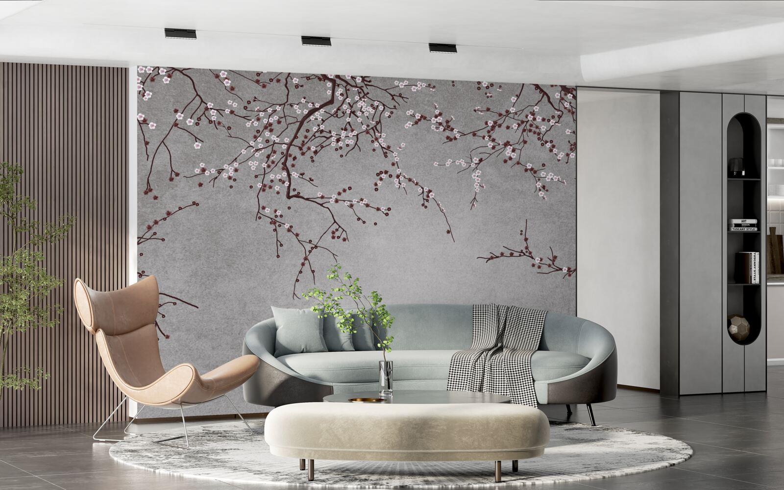 Fototapeta Konáre stromu sú posiate drobnými kvietkami