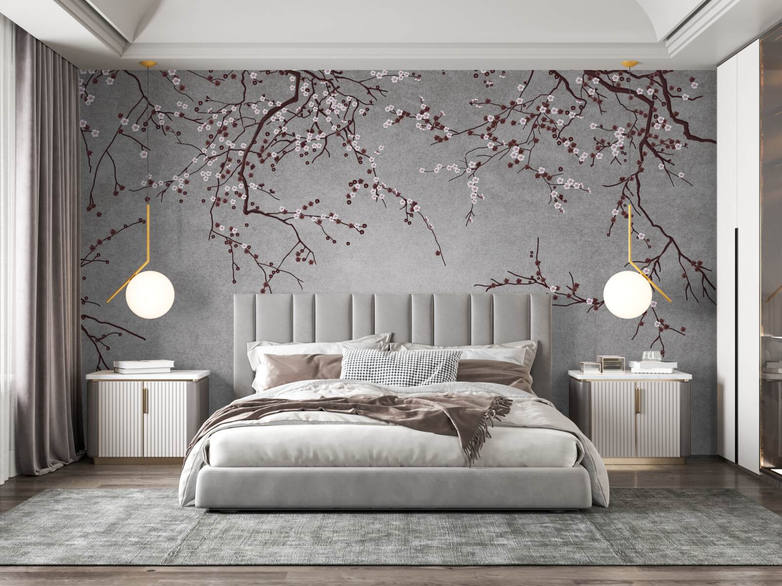 Fototapeta Konáre stromu sú posiate drobnými kvietkami