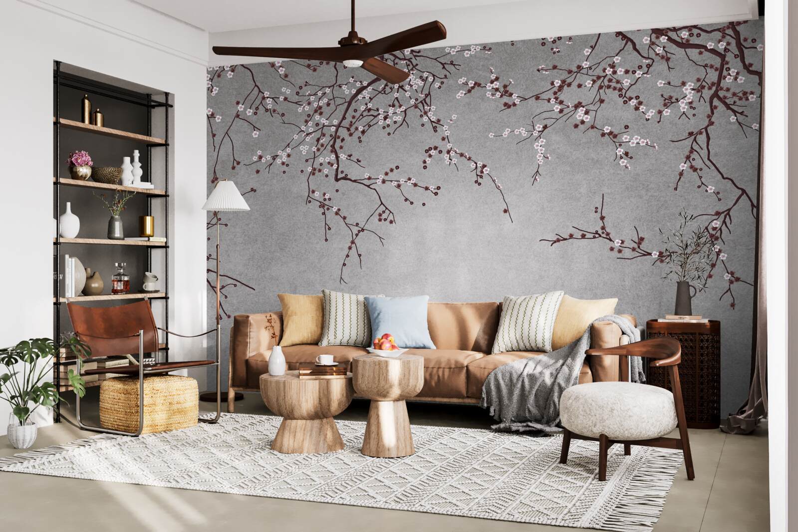 Fototapeta Konáre stromu sú posiate drobnými kvietkami