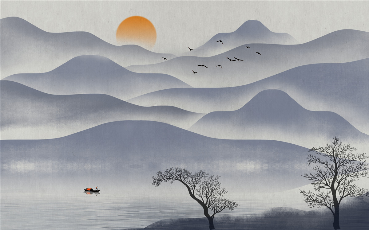 Fototapeta rybár naplní jazero poriadkom