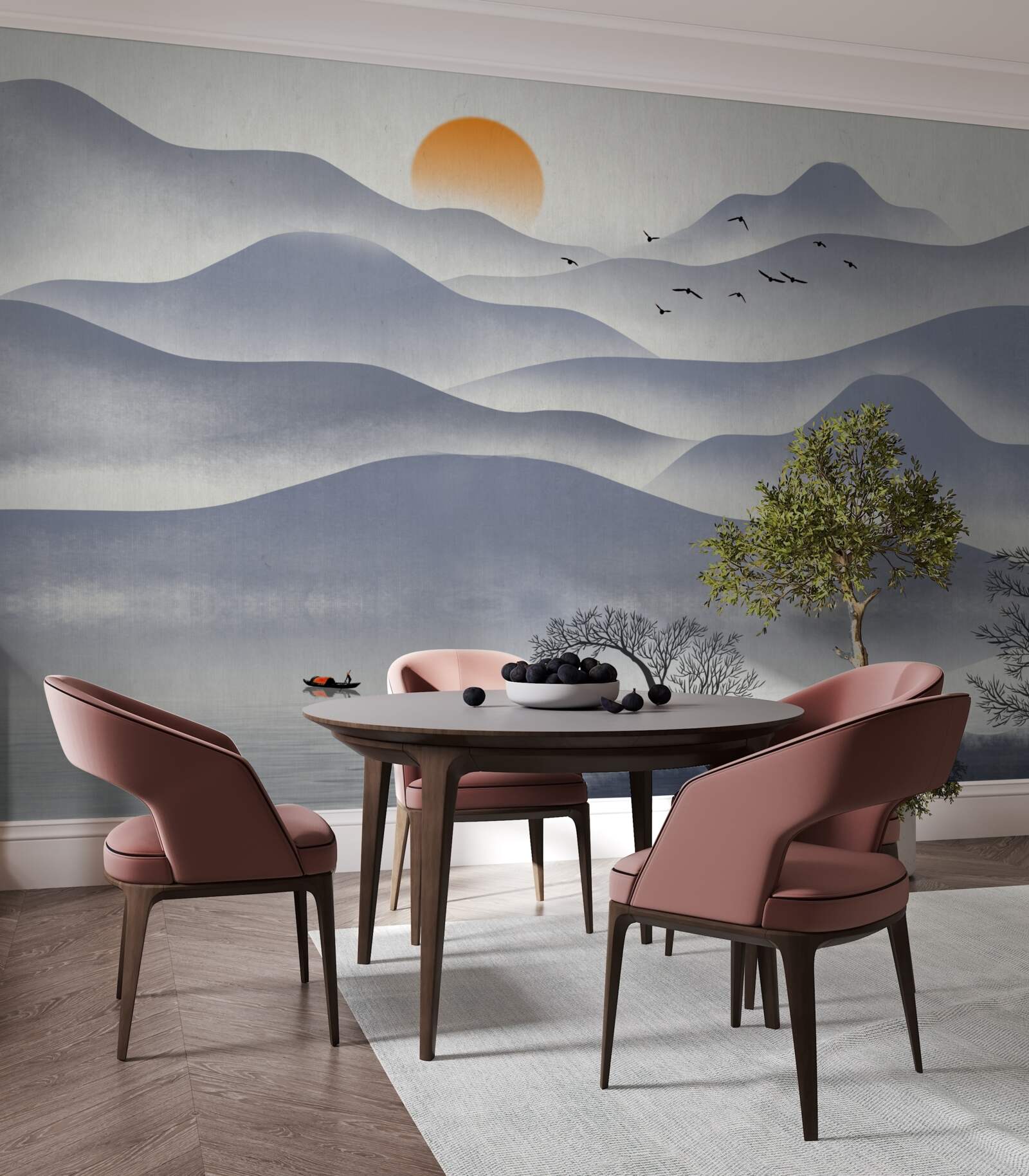 Fototapeta rybár naplní jazero poriadkom