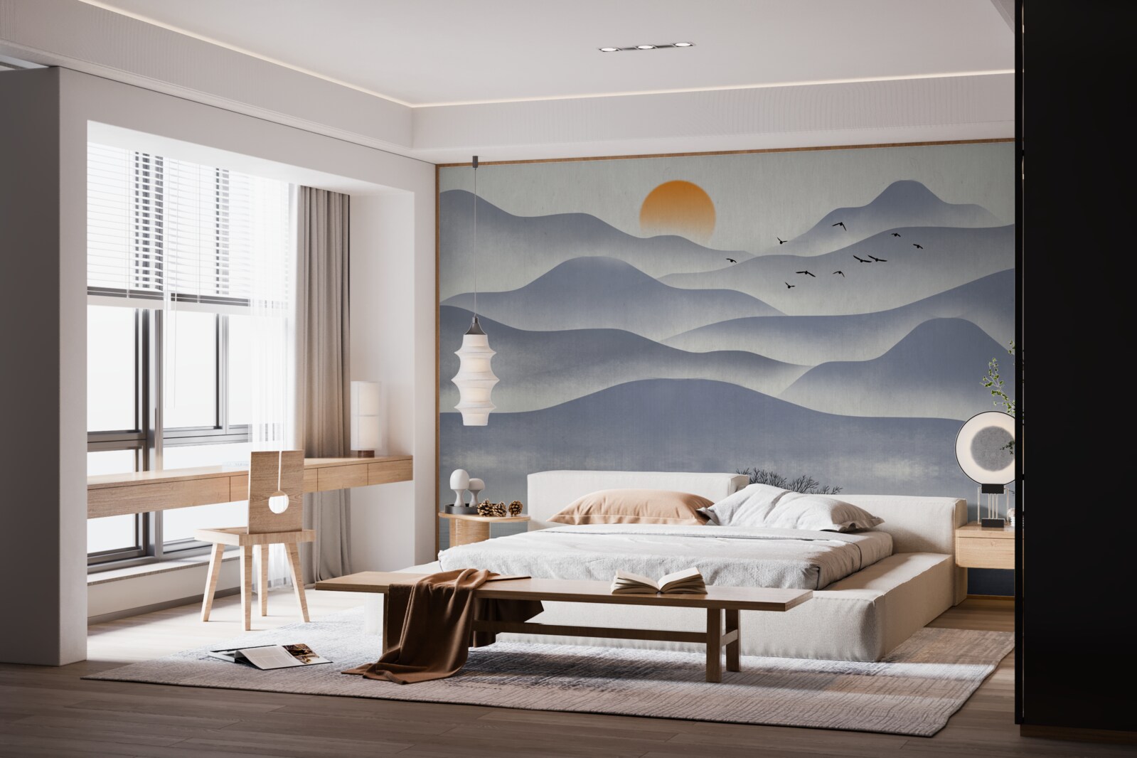 Fototapeta rybár naplní jazero poriadkom