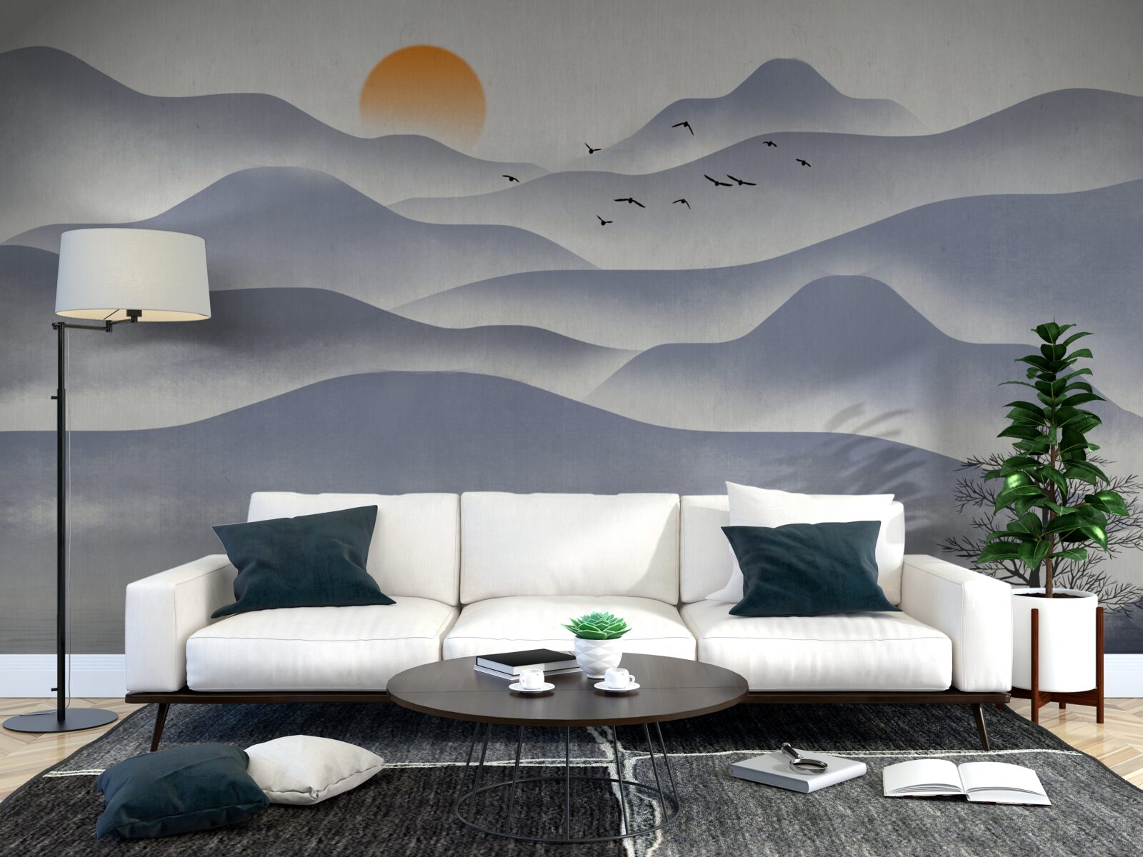 Fototapeta rybár naplní jazero poriadkom