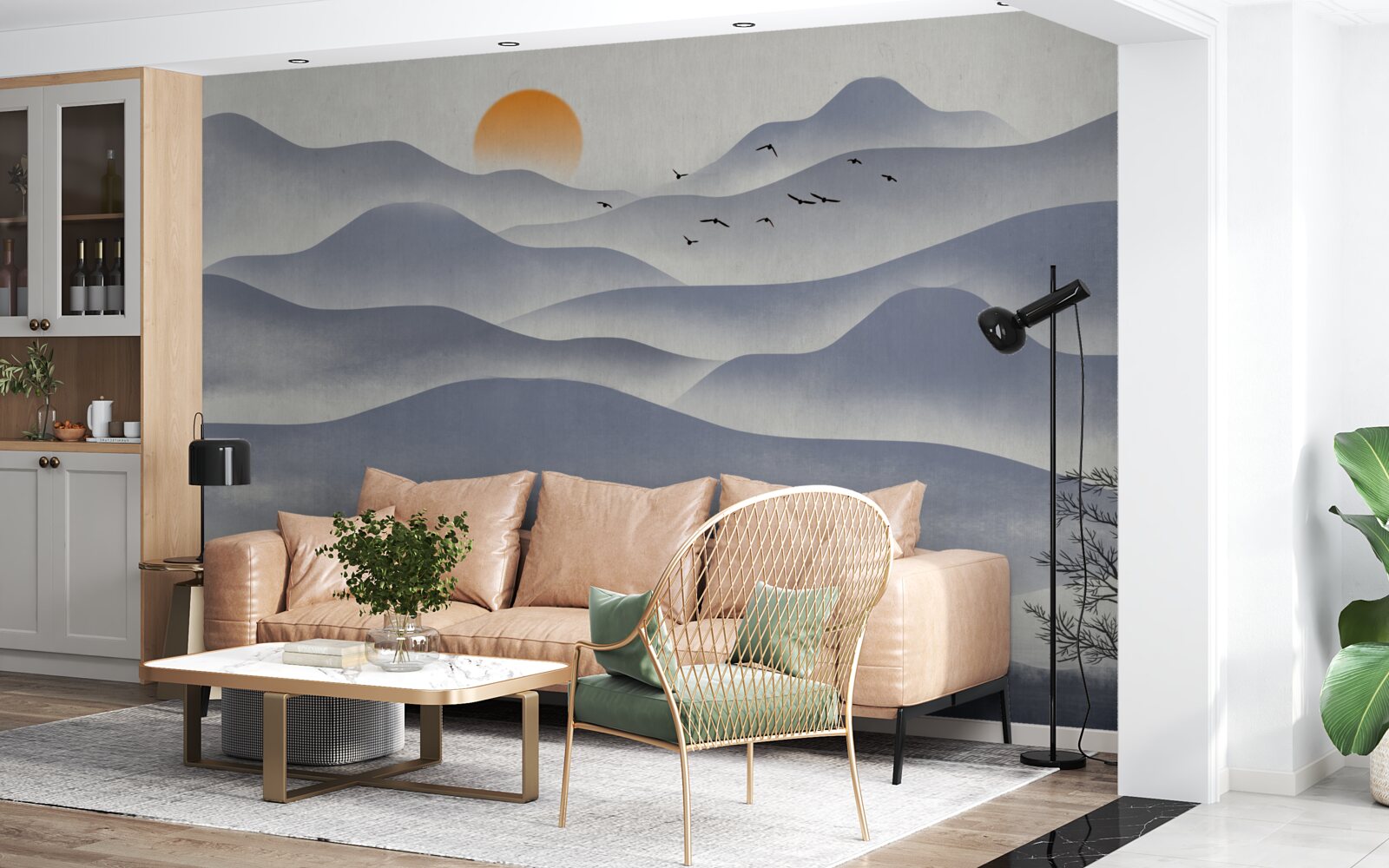 Fototapeta rybár naplní jazero poriadkom