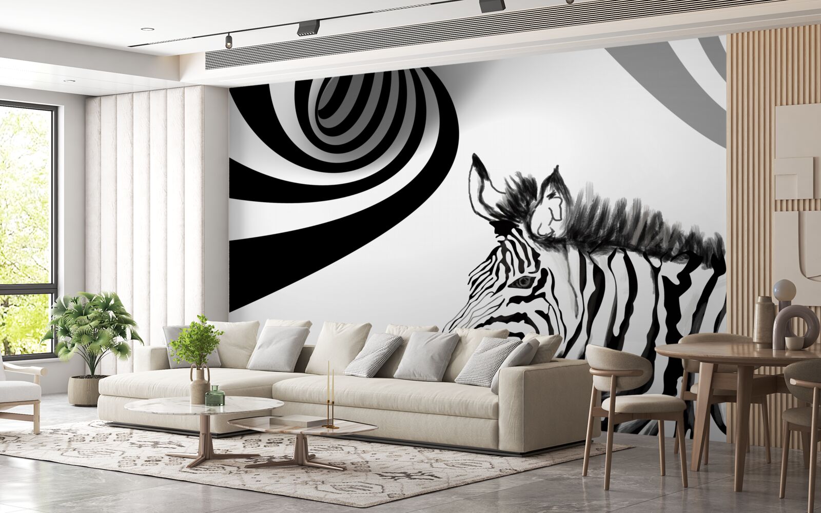 Fototapeta čiernobiela zebra v čakacom stave
