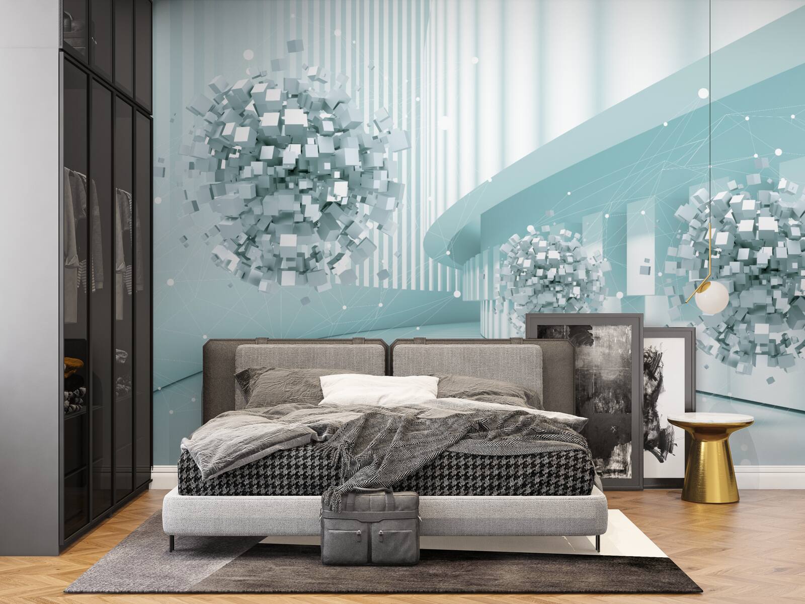 Fototapeta neviditeľné gule kĺžu po trajektórii