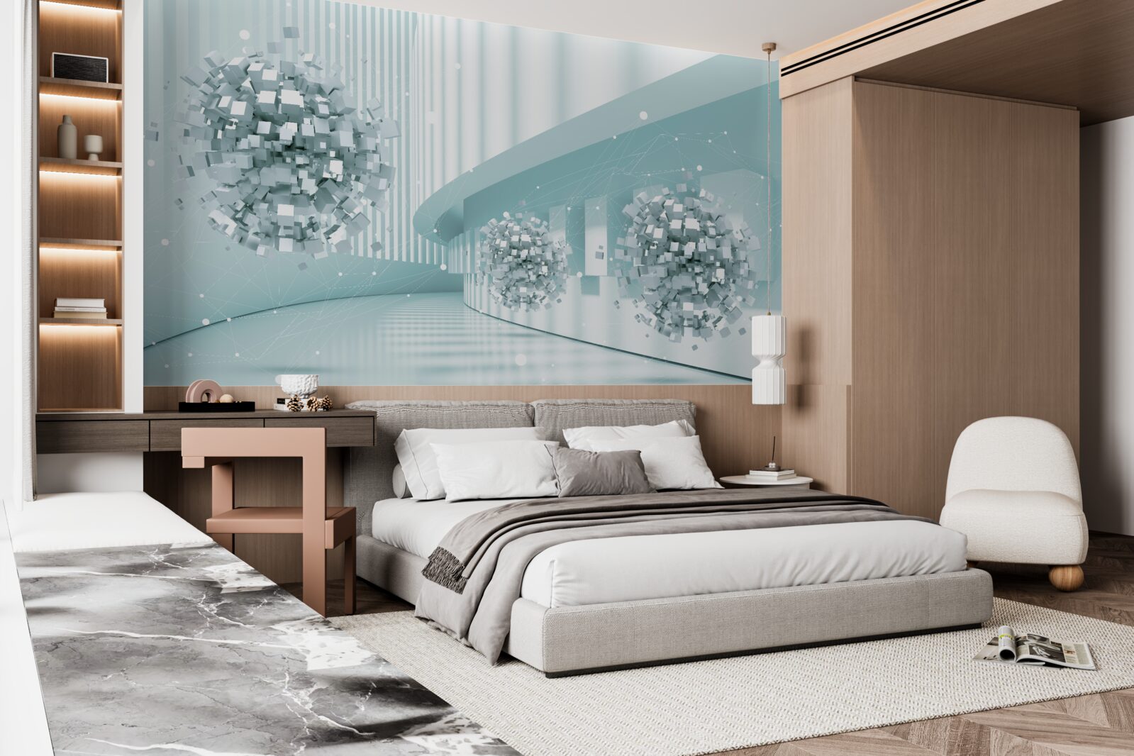 Fototapeta neviditeľné gule kĺžu po trajektórii