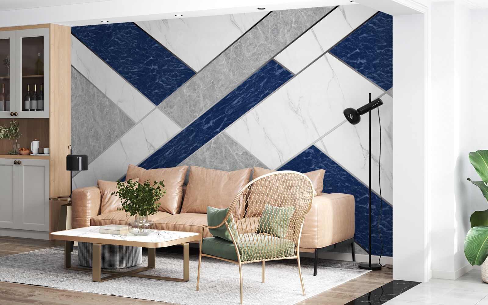 Fototapeta v zameriavači modrosivých pruhov