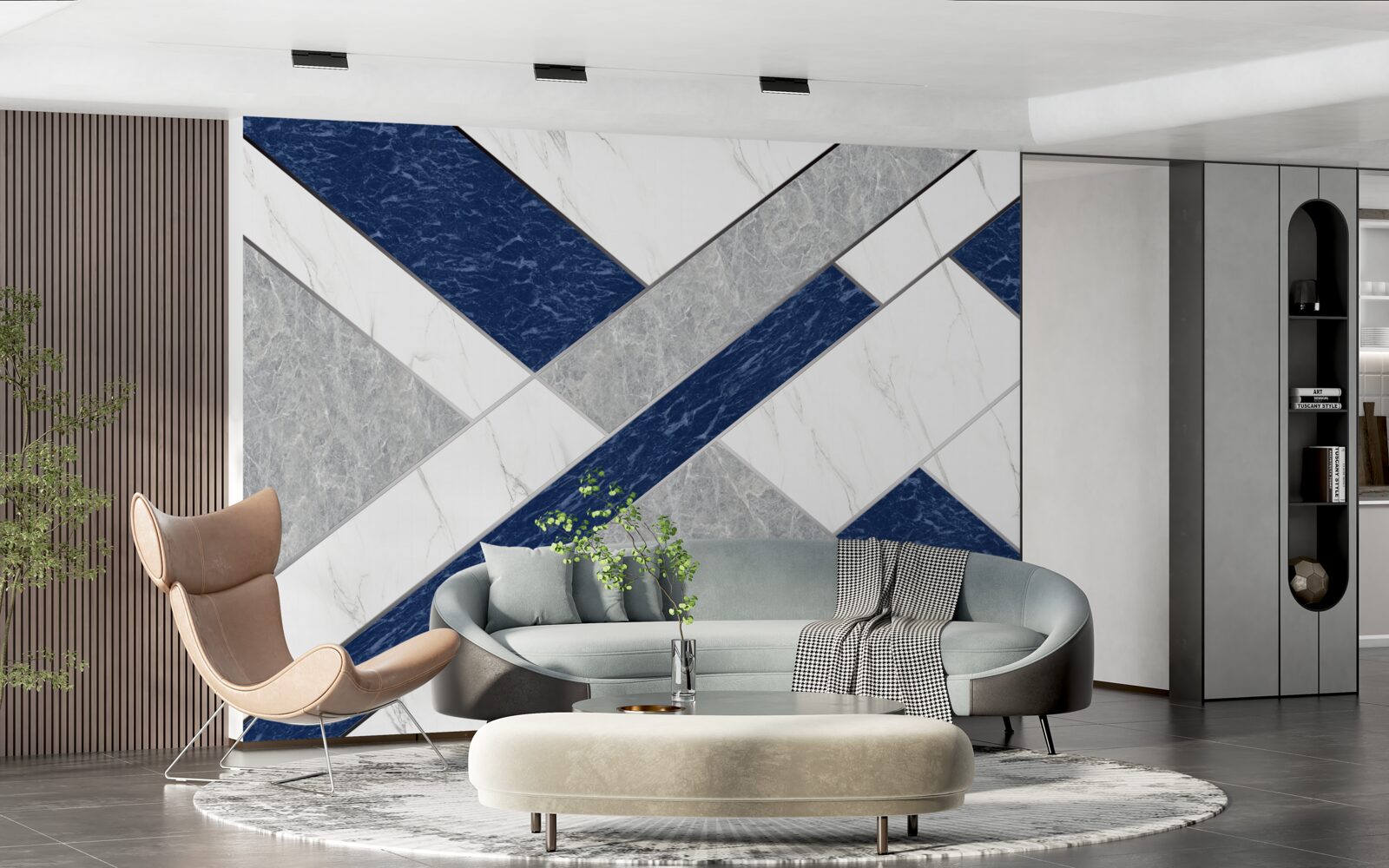 Fototapeta v zameriavači modrosivých pruhov