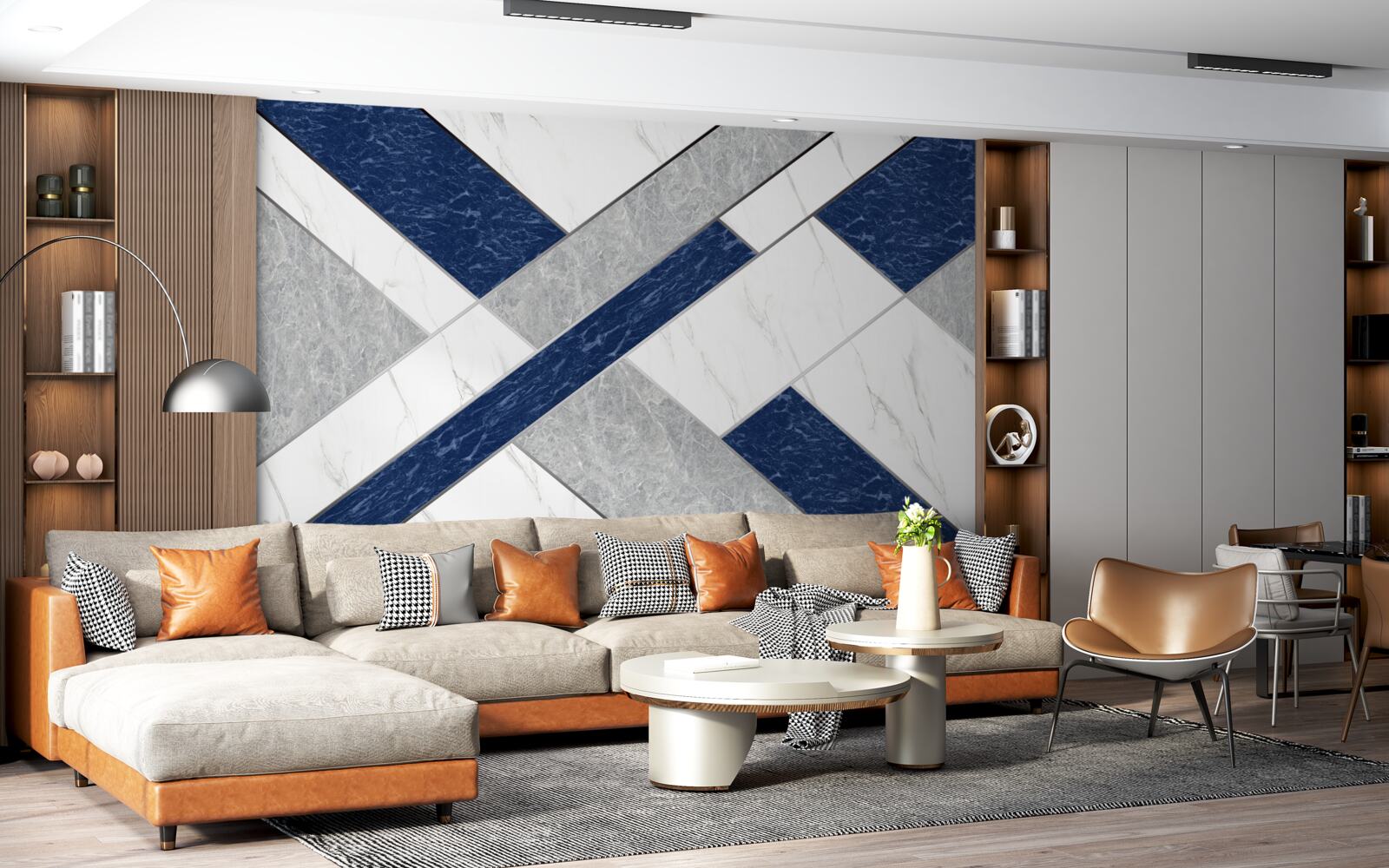 Fototapeta v zameriavači modrosivých pruhov