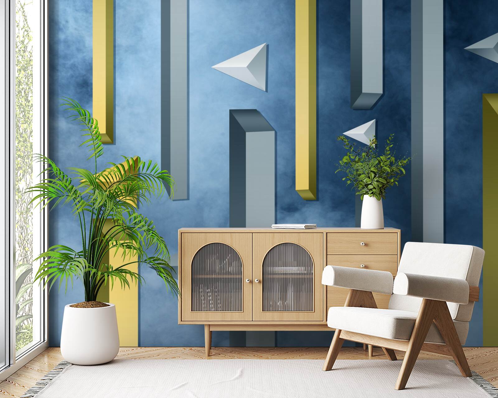 Fototapeta kŕdeľ vtákov proti modrej oblohe