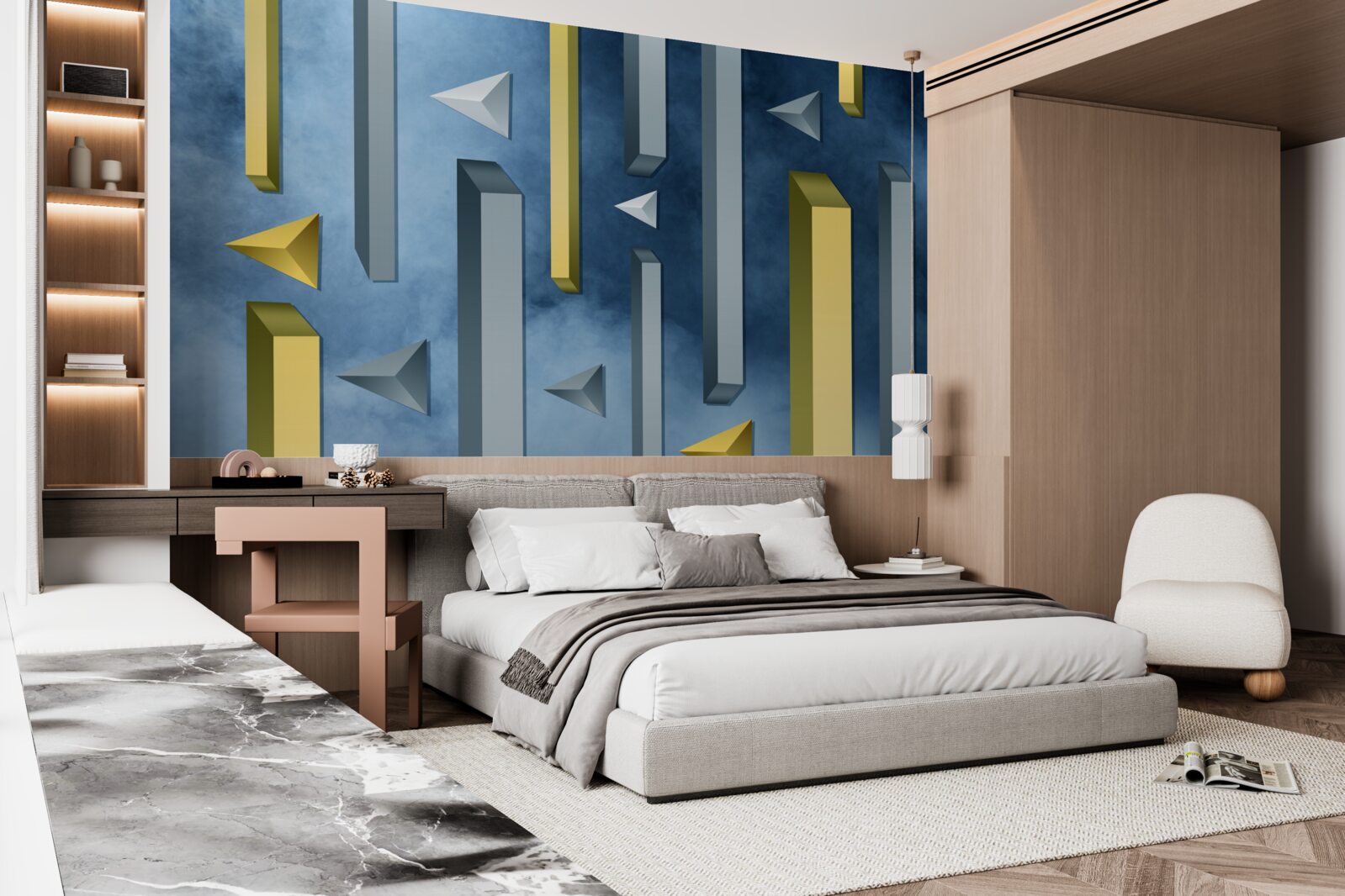 Fototapeta kŕdeľ vtákov proti modrej oblohe