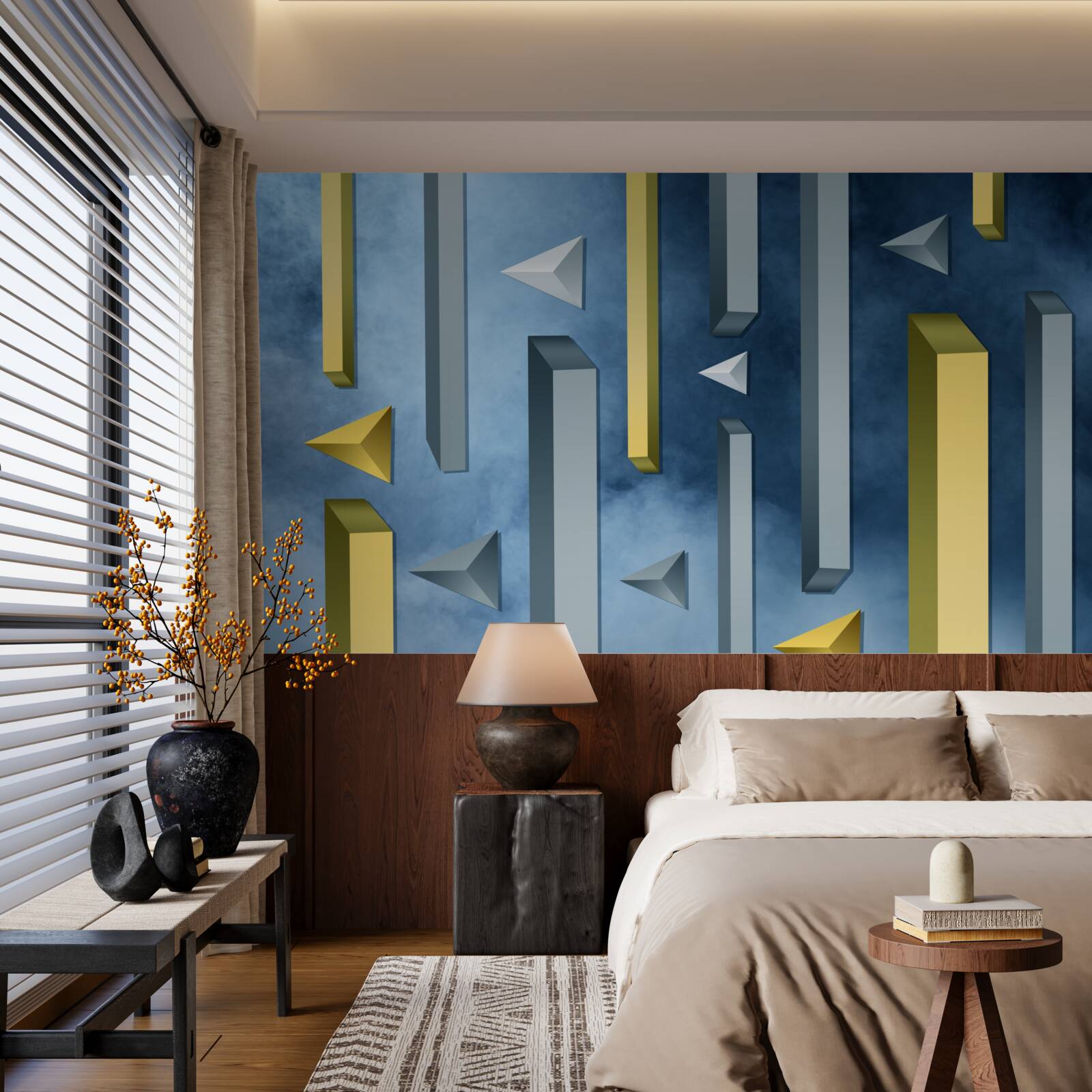 Fototapeta kŕdeľ vtákov proti modrej oblohe