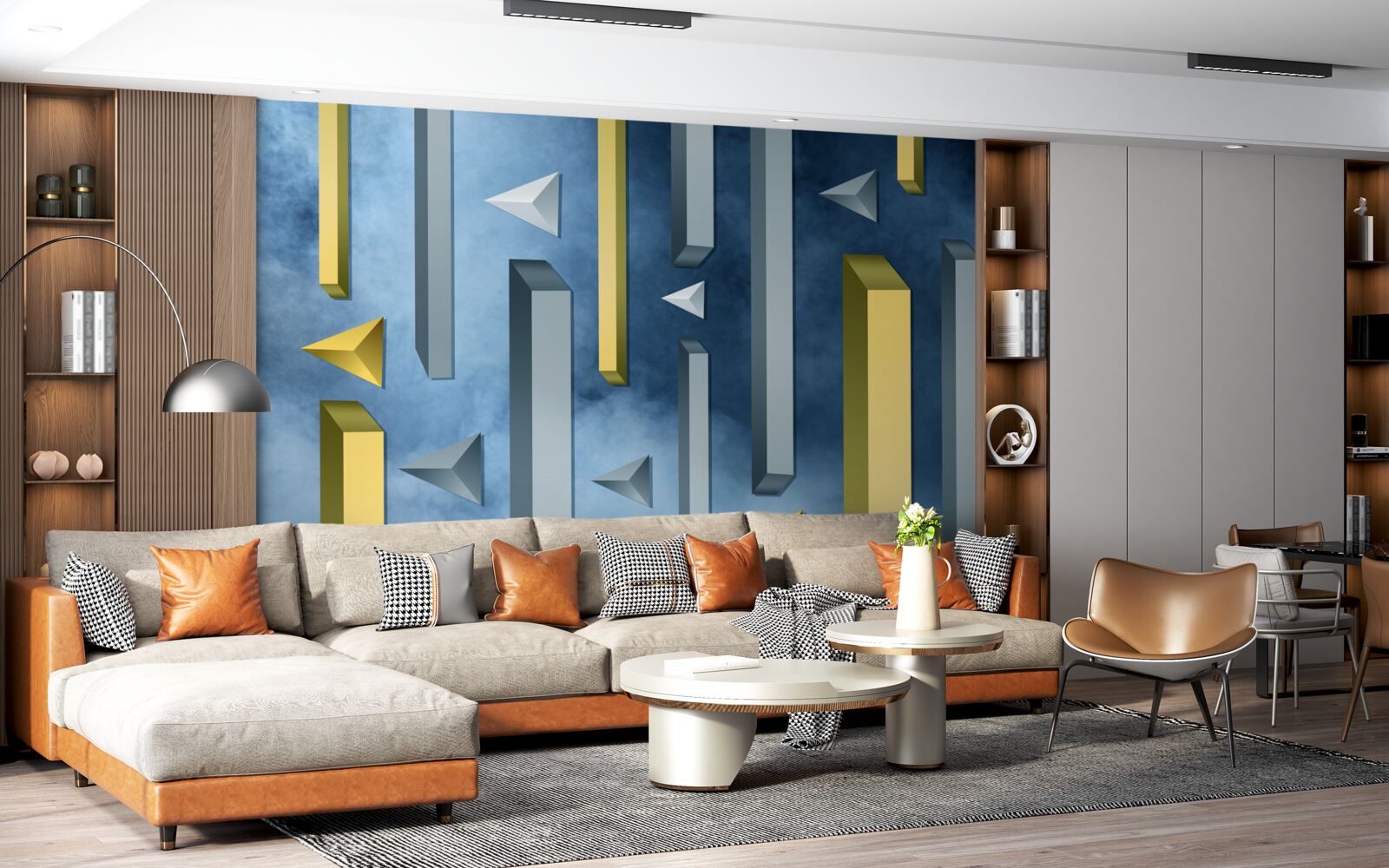 Fototapeta kŕdeľ vtákov proti modrej oblohe