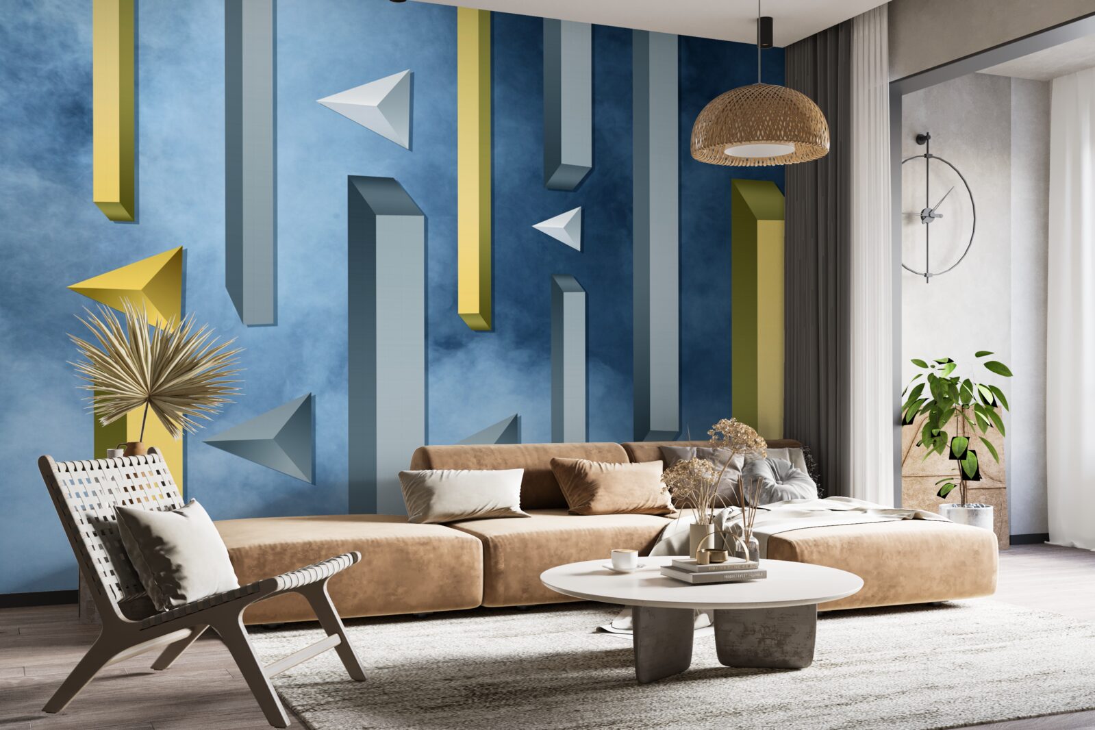 Fototapeta kŕdeľ vtákov proti modrej oblohe