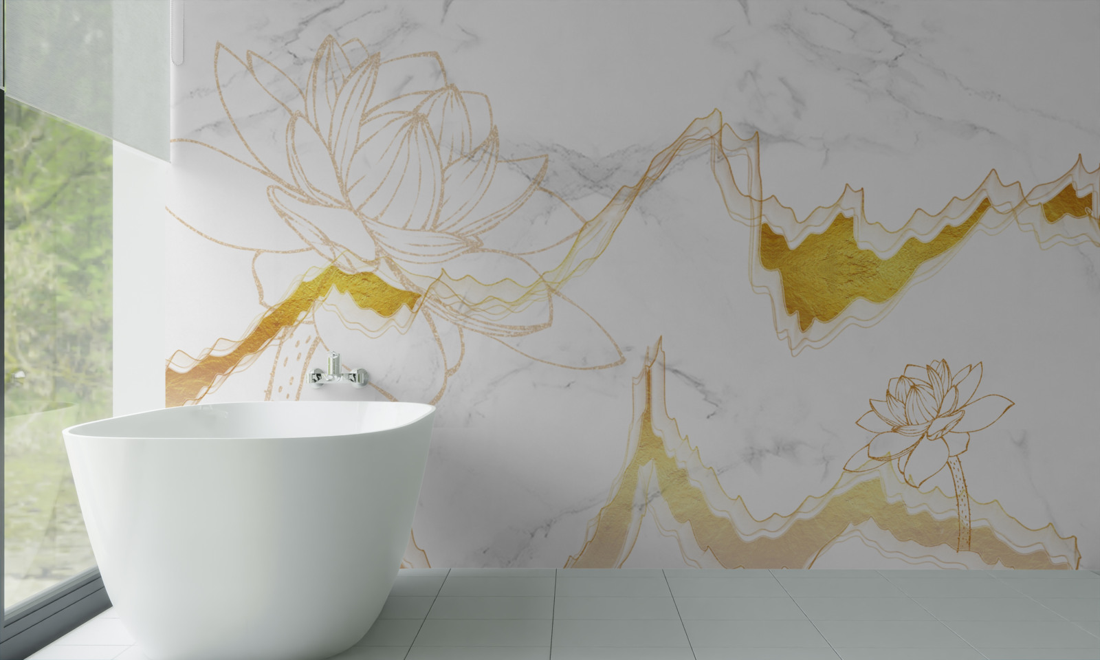 Fototapeta obrysy rastlín a stromov na šarlátovom pozadí