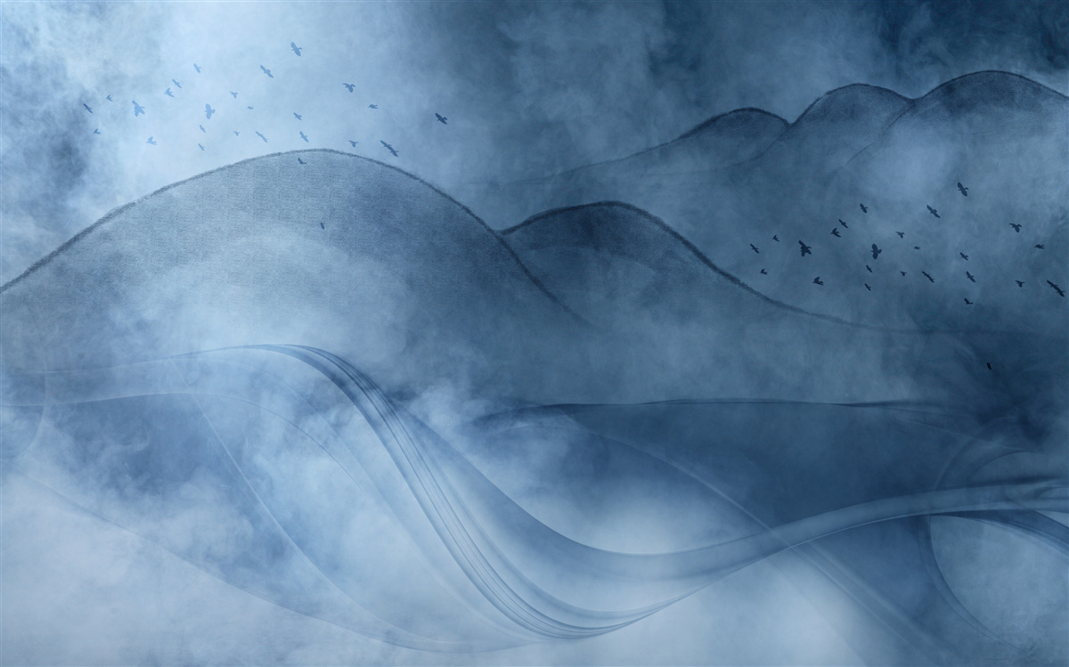 Fototapeta hory zahalené v hmle, za závojom mora