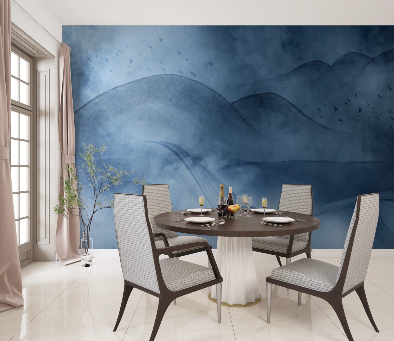 Fototapeta hory zahalené v hmle, za závojom mora