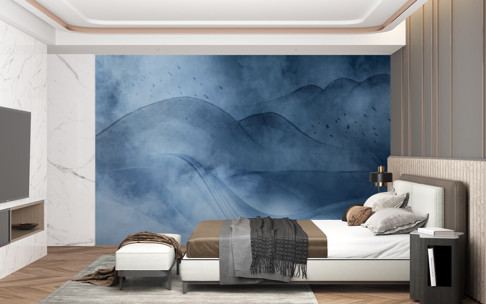 Fototapeta hory zahalené v hmle, za závojom mora