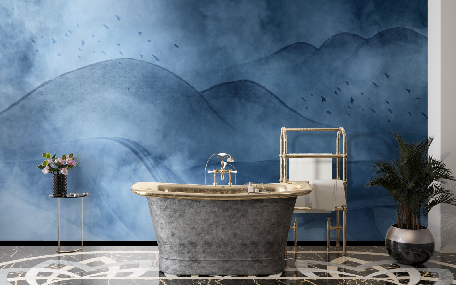 Fototapeta hory zahalené v hmle, za závojom mora