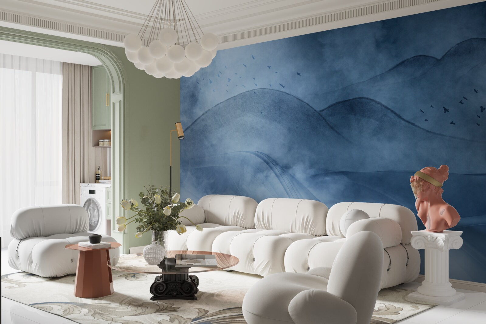 Fototapeta hory zahalené v hmle, za závojom mora