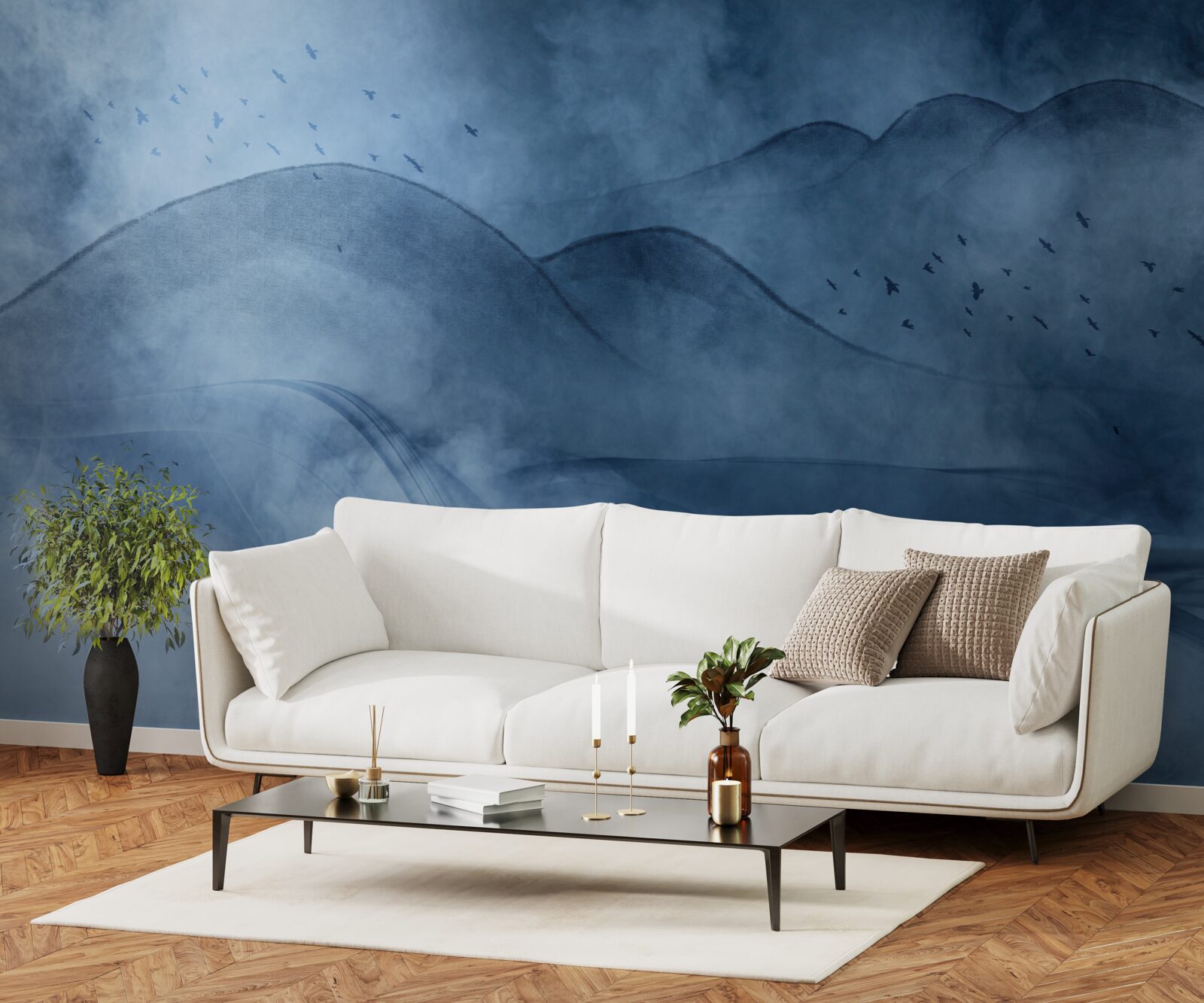 Fototapeta hory zahalené v hmle, za závojom mora