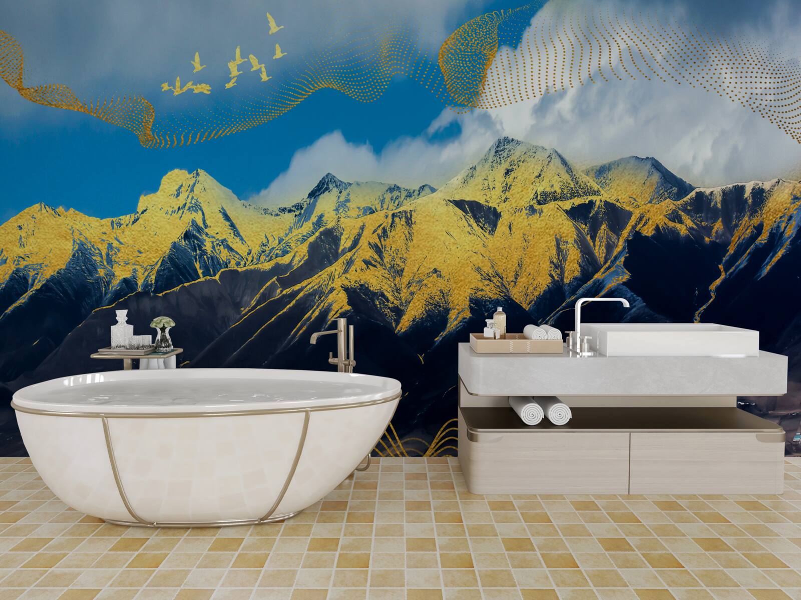 Fototapeta vrchol zlaté štíty pohorí