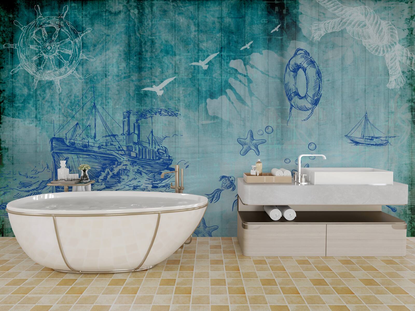 Fototapeta Život na lodi a v oceáne