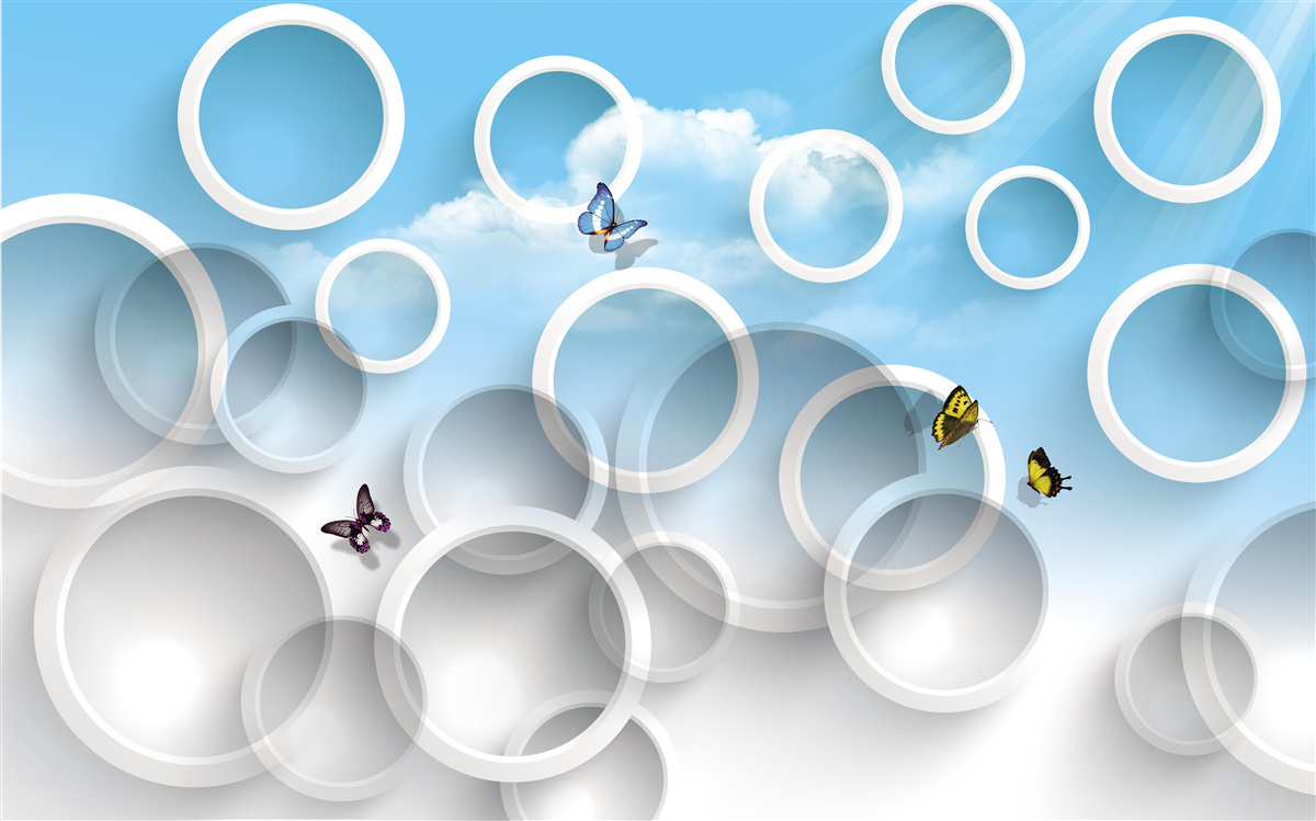 Fototapeta obloha v modrých kruhoch