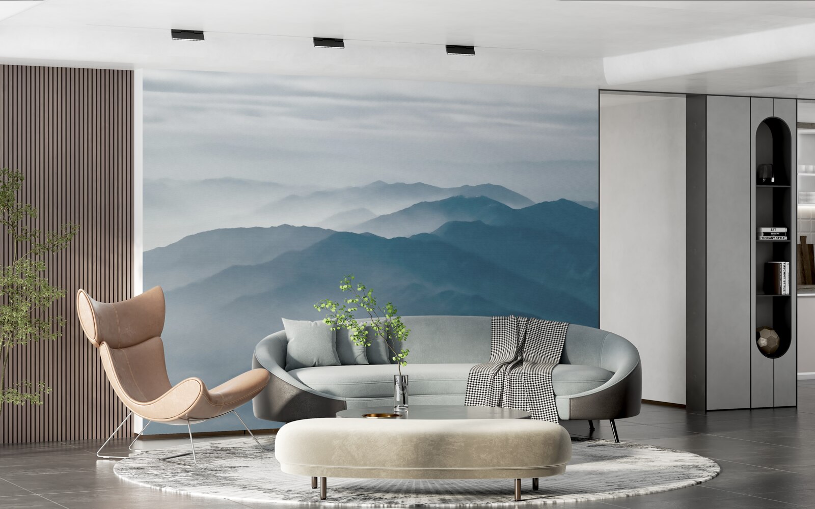 Fototapeta ranná hmla pokrýva vrcholky hôr