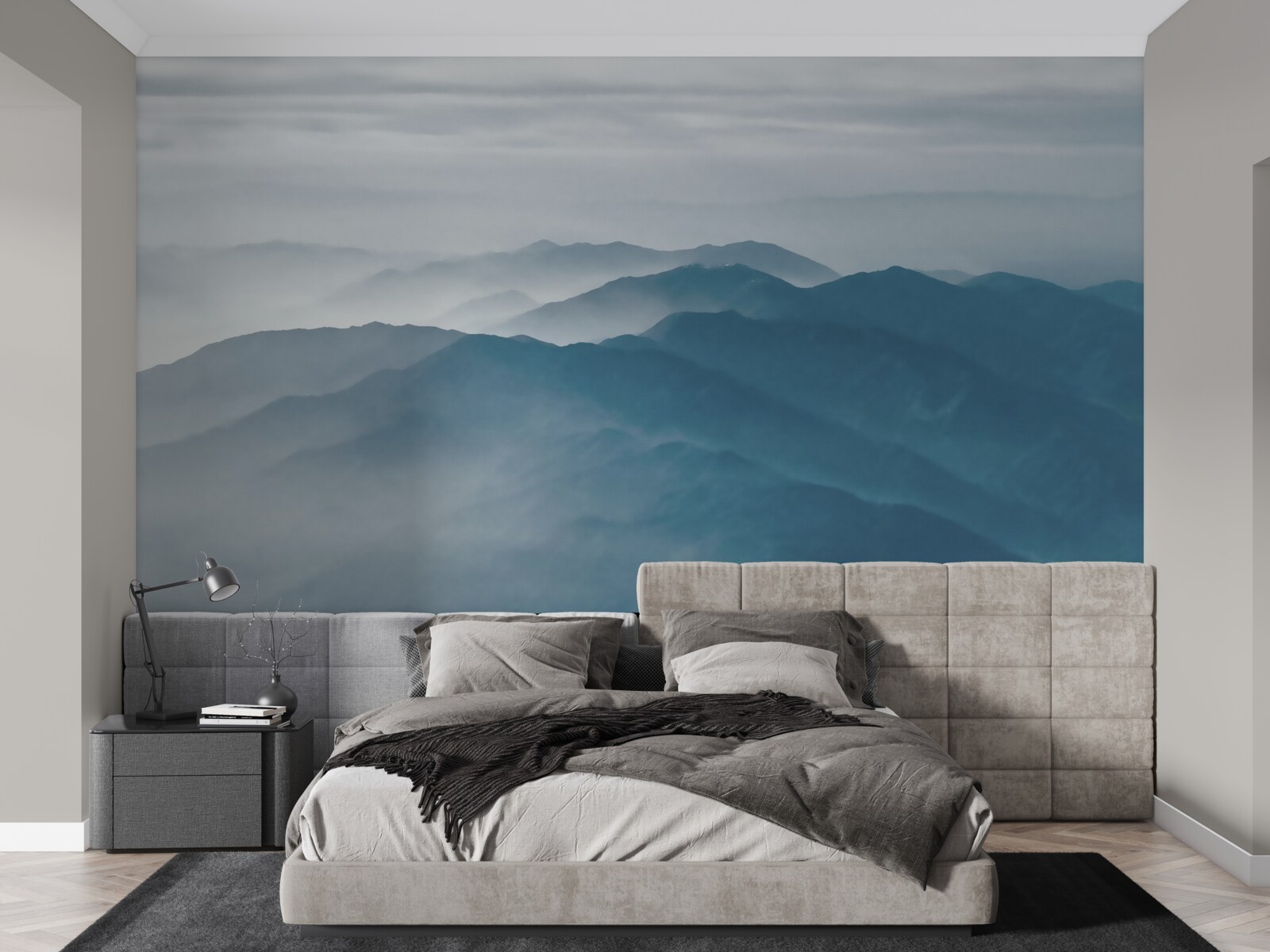 Fototapeta ranná hmla pokrýva vrcholky hôr