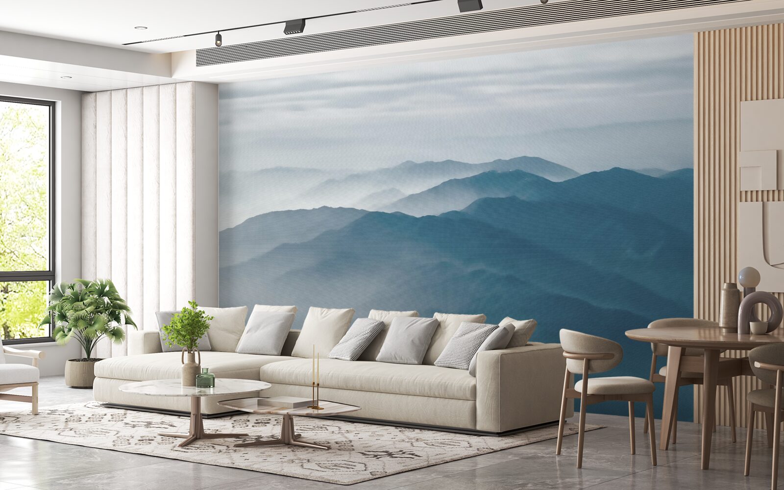 Fototapeta ranná hmla pokrýva vrcholky hôr