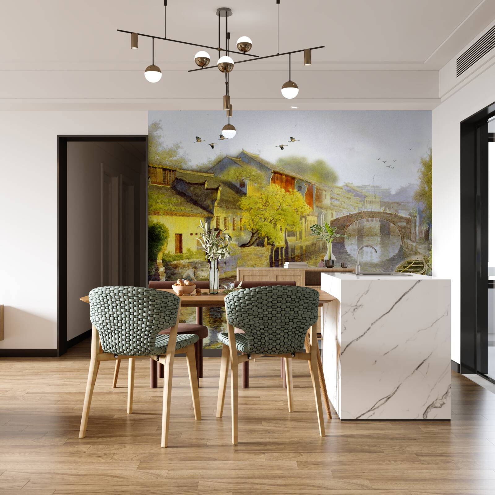 Fototapeta akvarely zobrazujúce lesné kvety