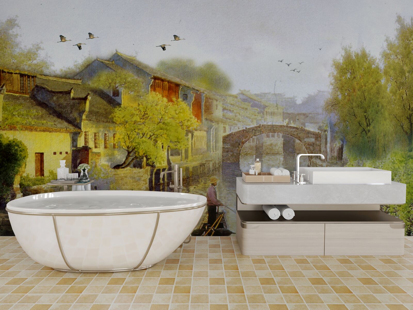 Fototapeta akvarely zobrazujúce lesné kvety