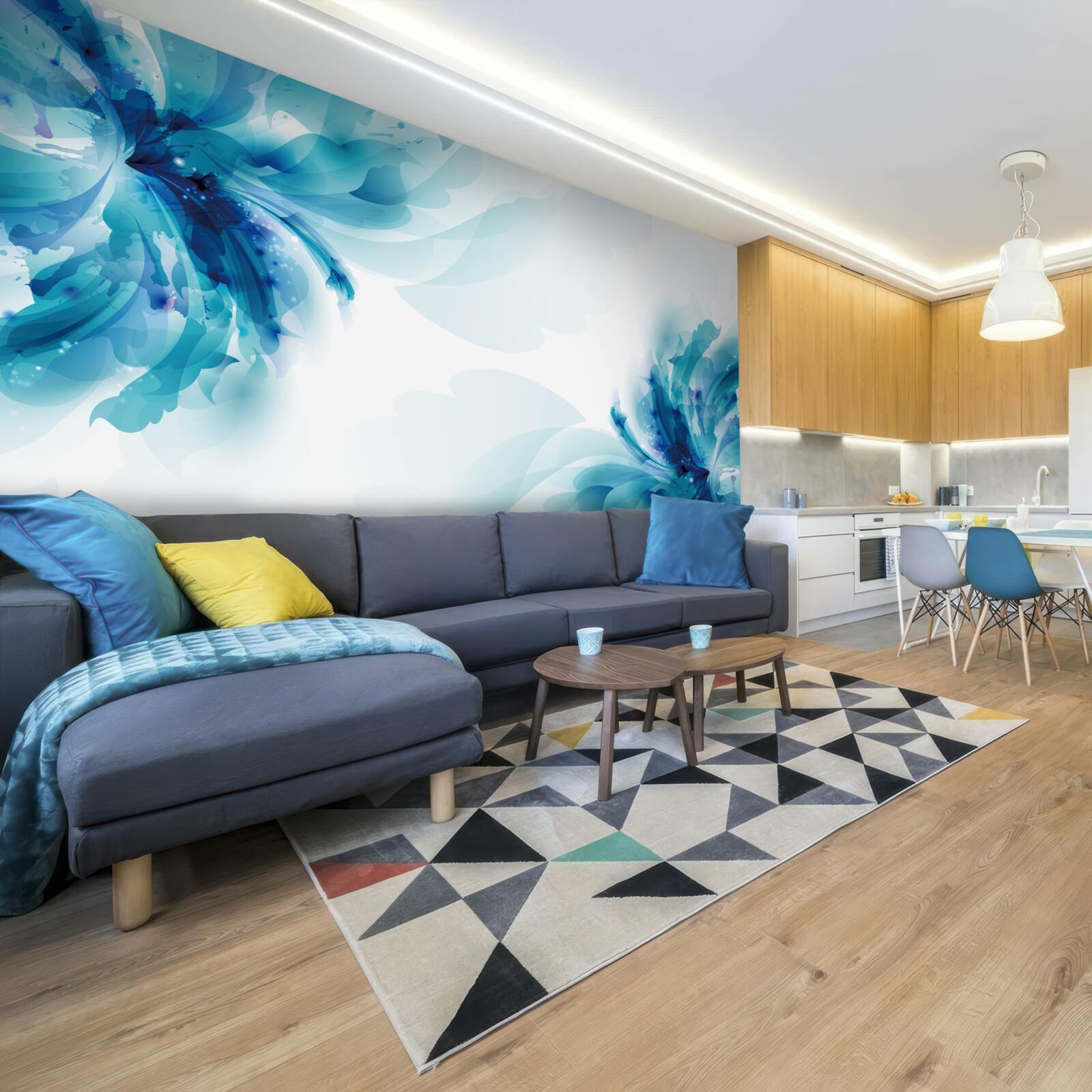 Fototapeta dva veľké nakreslené modré púčiky