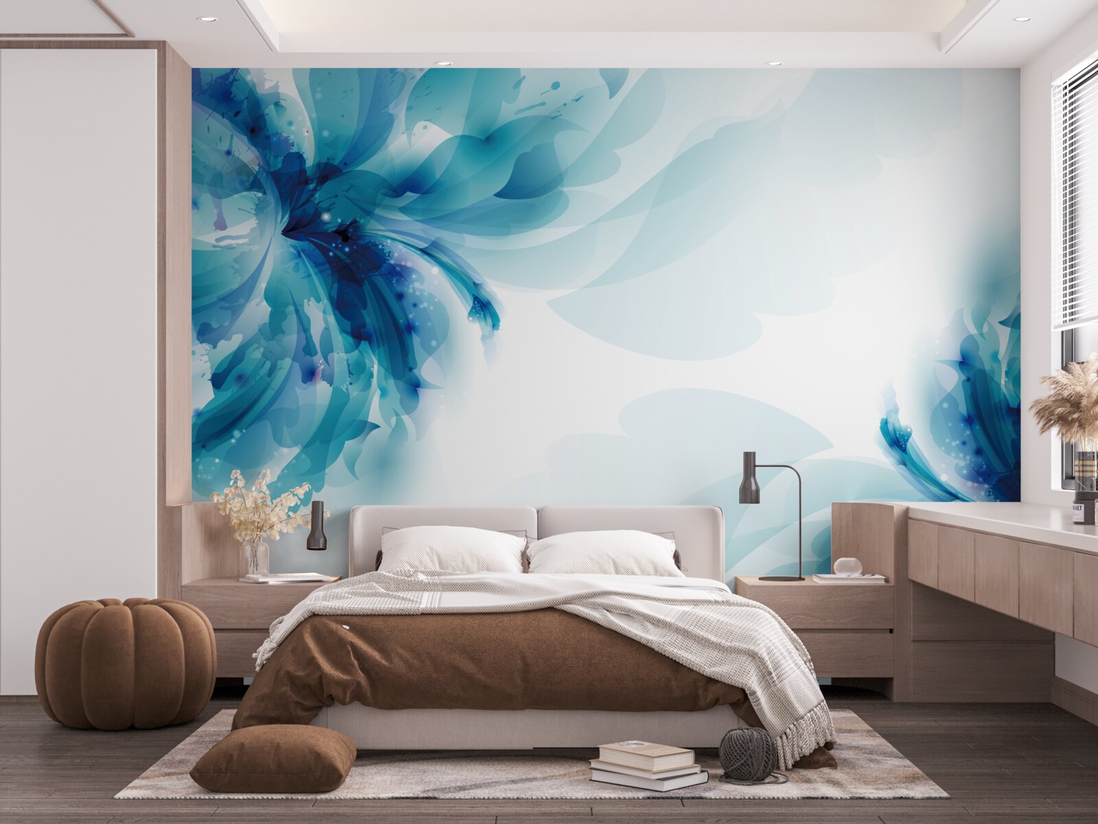 Fototapeta dva veľké nakreslené modré púčiky