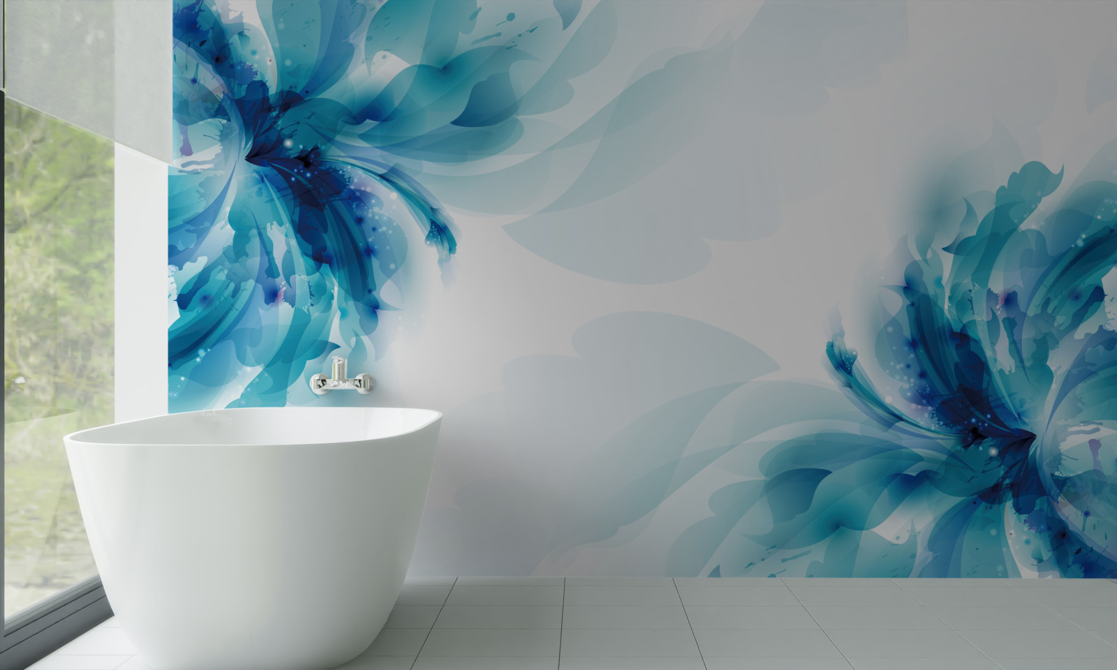 Fototapeta dva veľké nakreslené modré púčiky